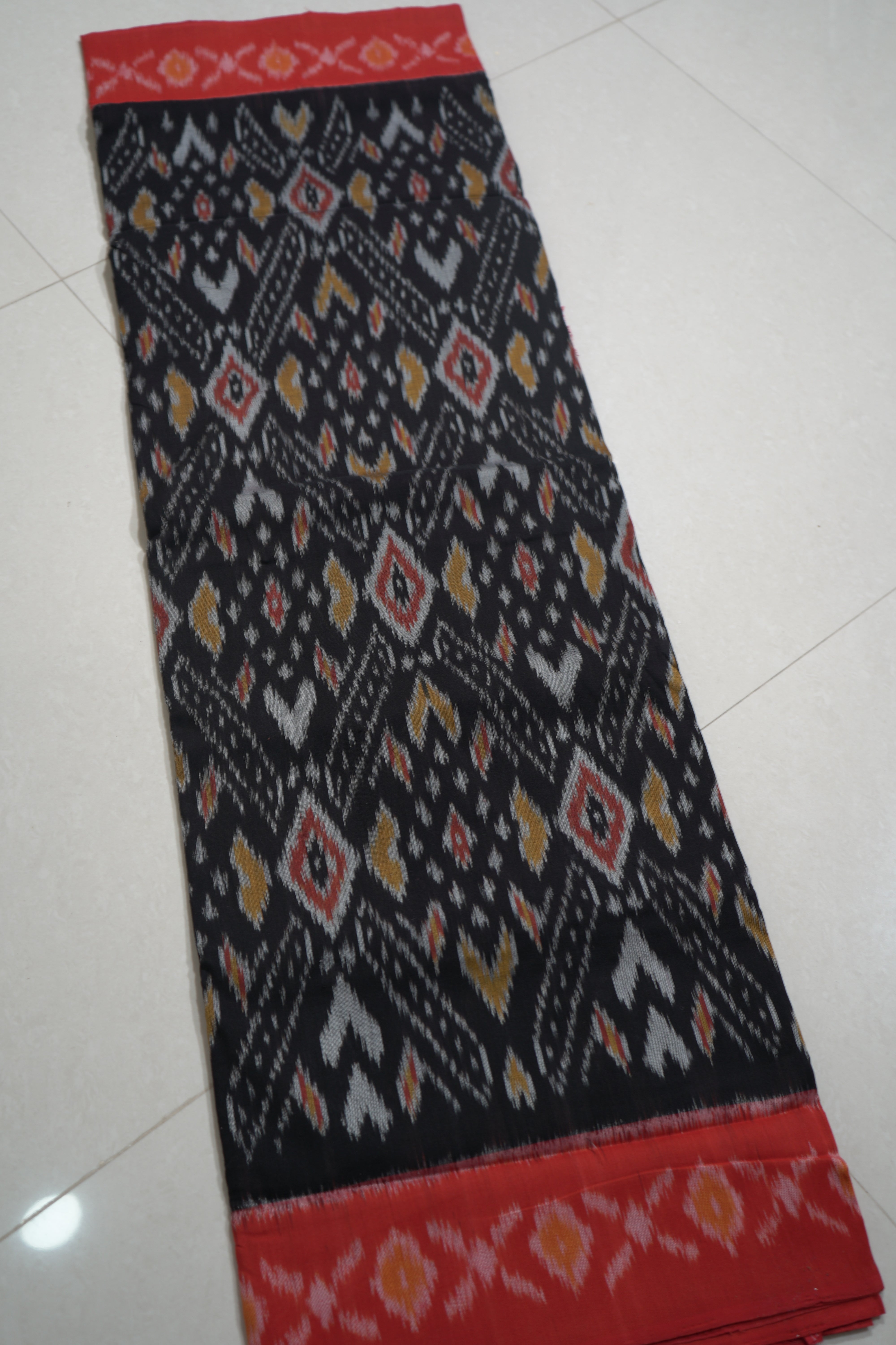 Multicolor - MERCERISED COTTON HANDLOOM POCHAMPALLY IKAT SAREE 10