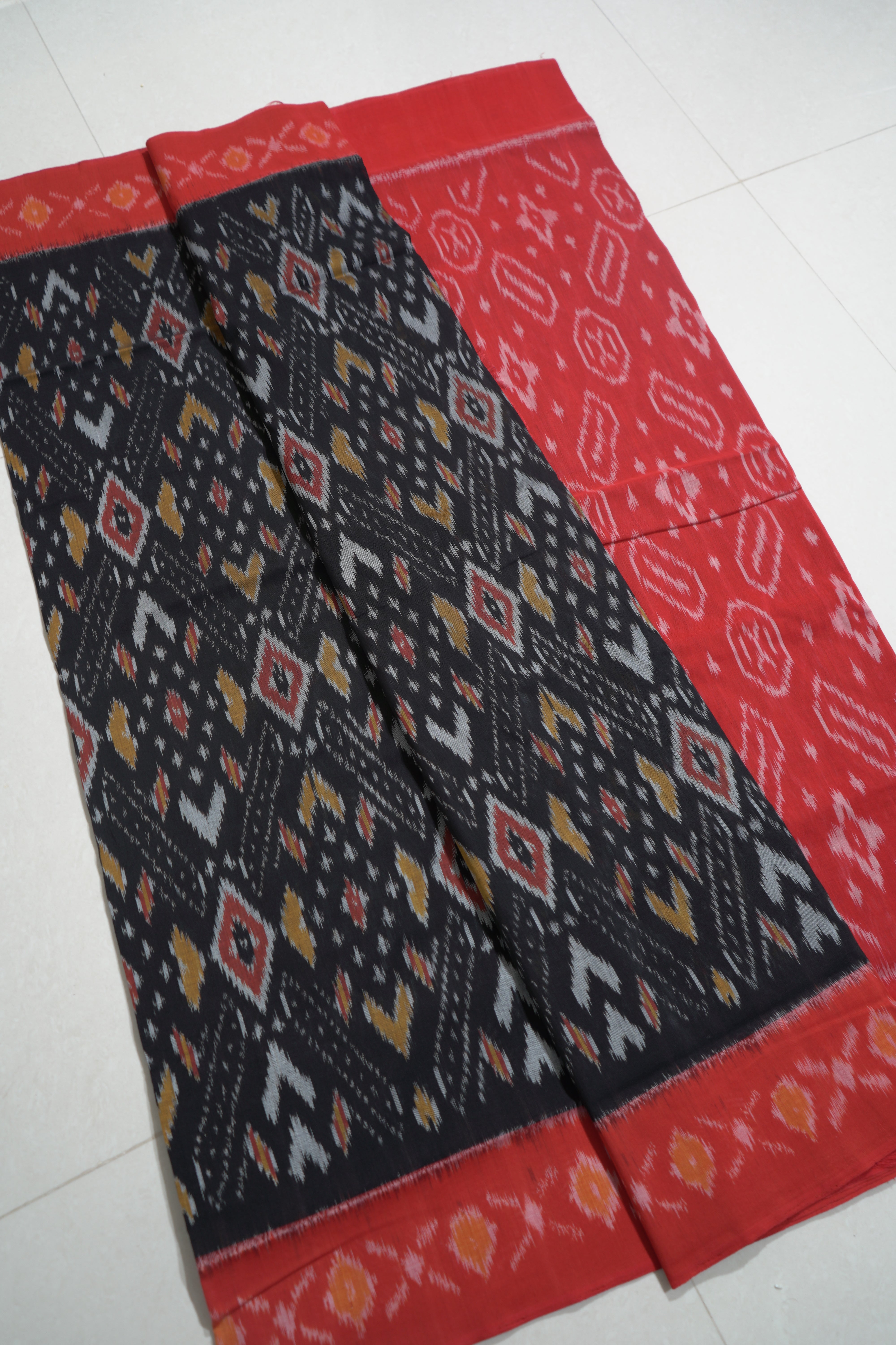 Multicolor - MERCERISED COTTON HANDLOOM POCHAMPALLY IKAT SAREE 10