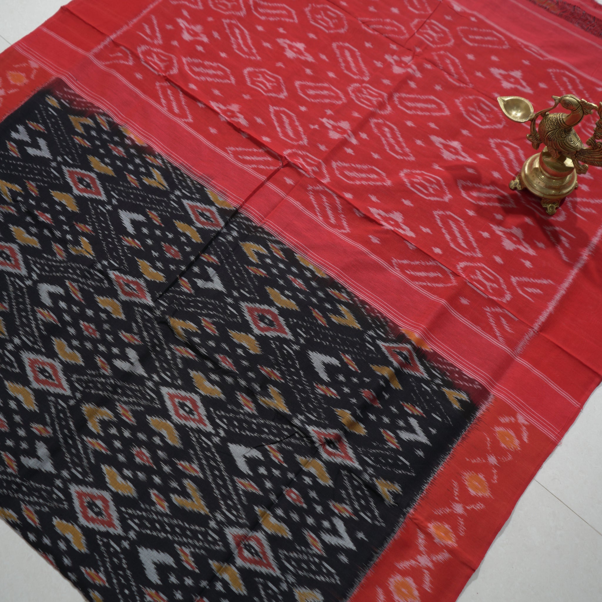 Multicolor - MERCERISED COTTON HANDLOOM POCHAMPALLY IKAT SAREE 10