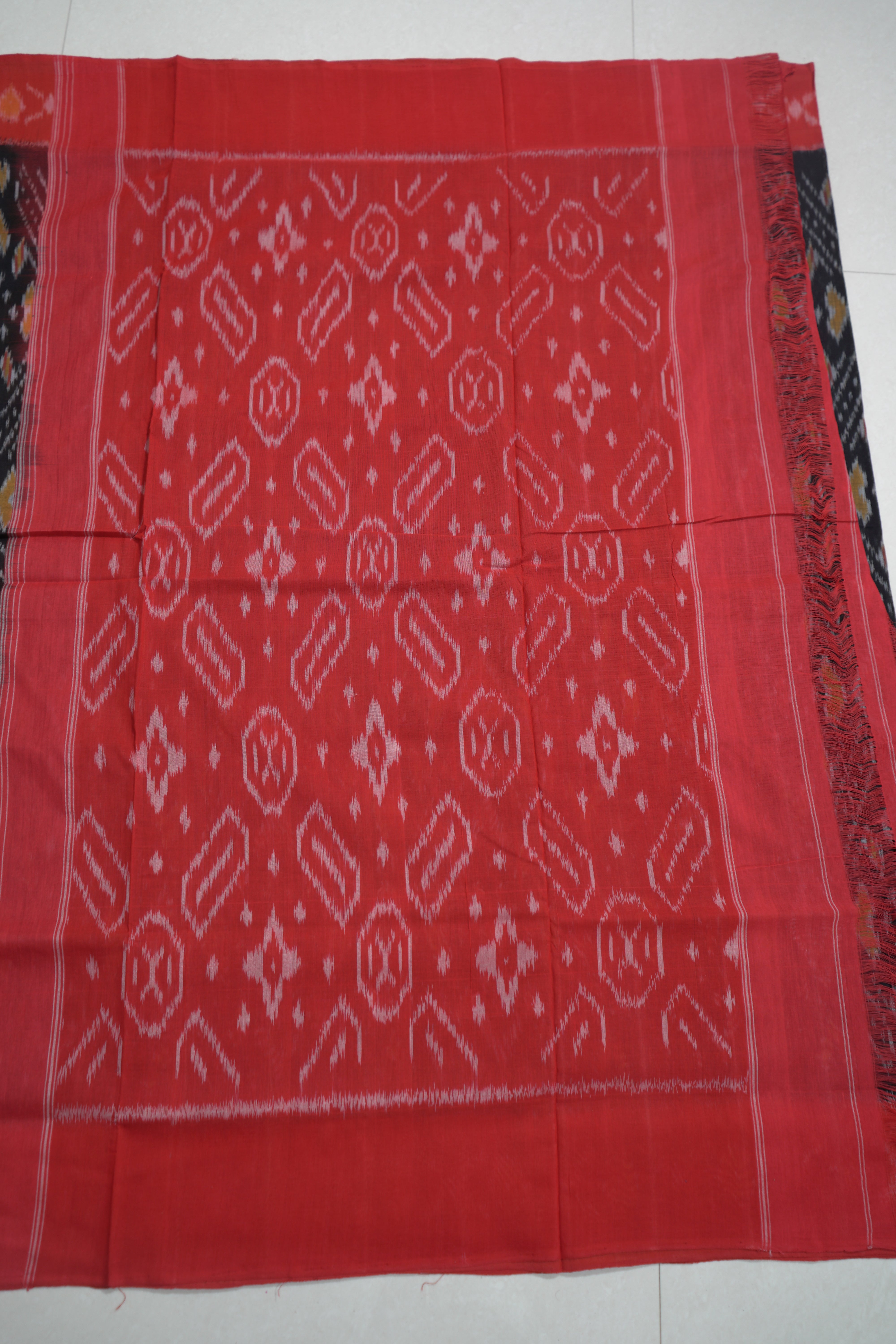 Multicolor - MERCERISED COTTON HANDLOOM POCHAMPALLY IKAT SAREE 10