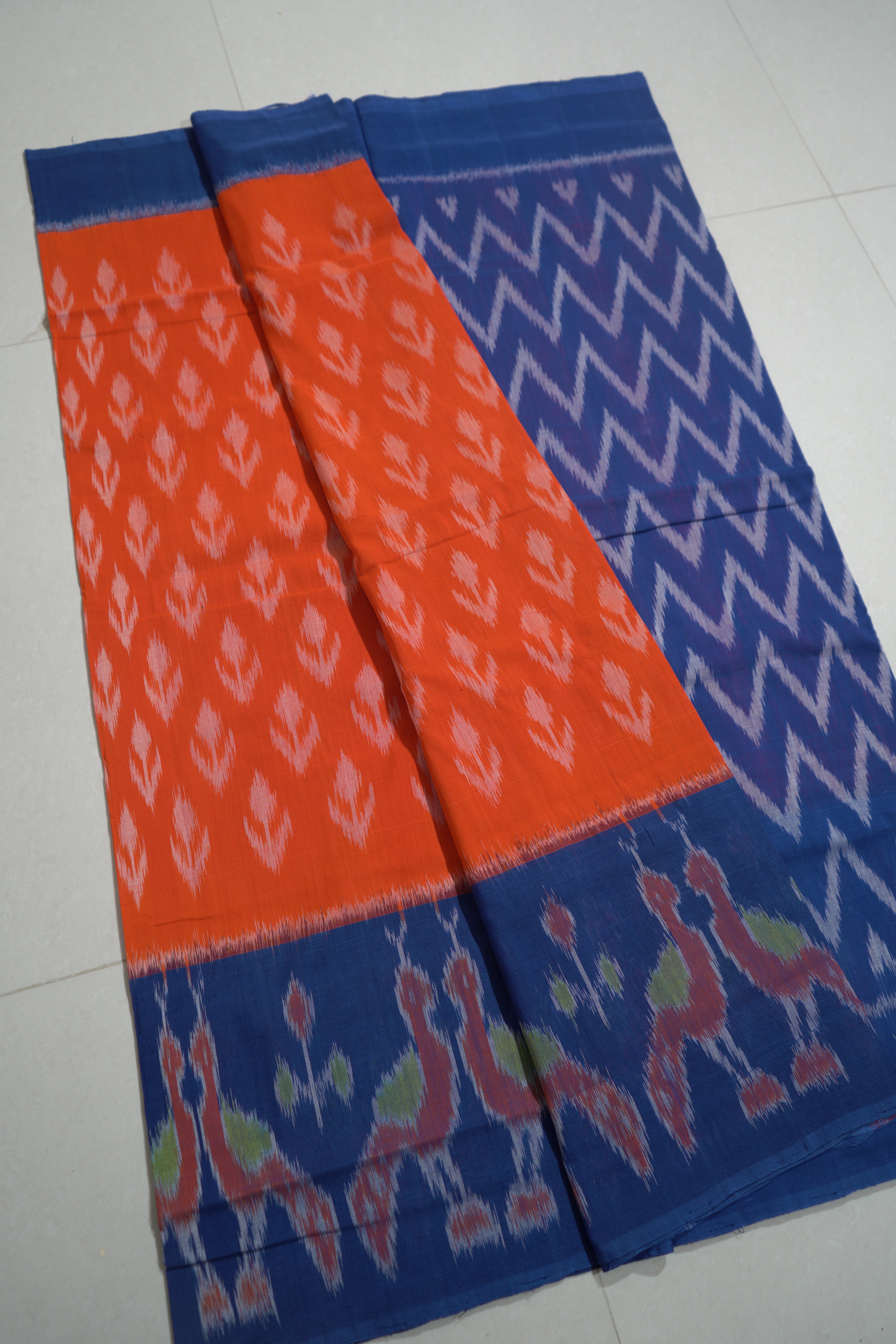 Multicolor - MERCERISED COTTON HANDLOOM POCHAMPALLY IKAT SAREE 09
