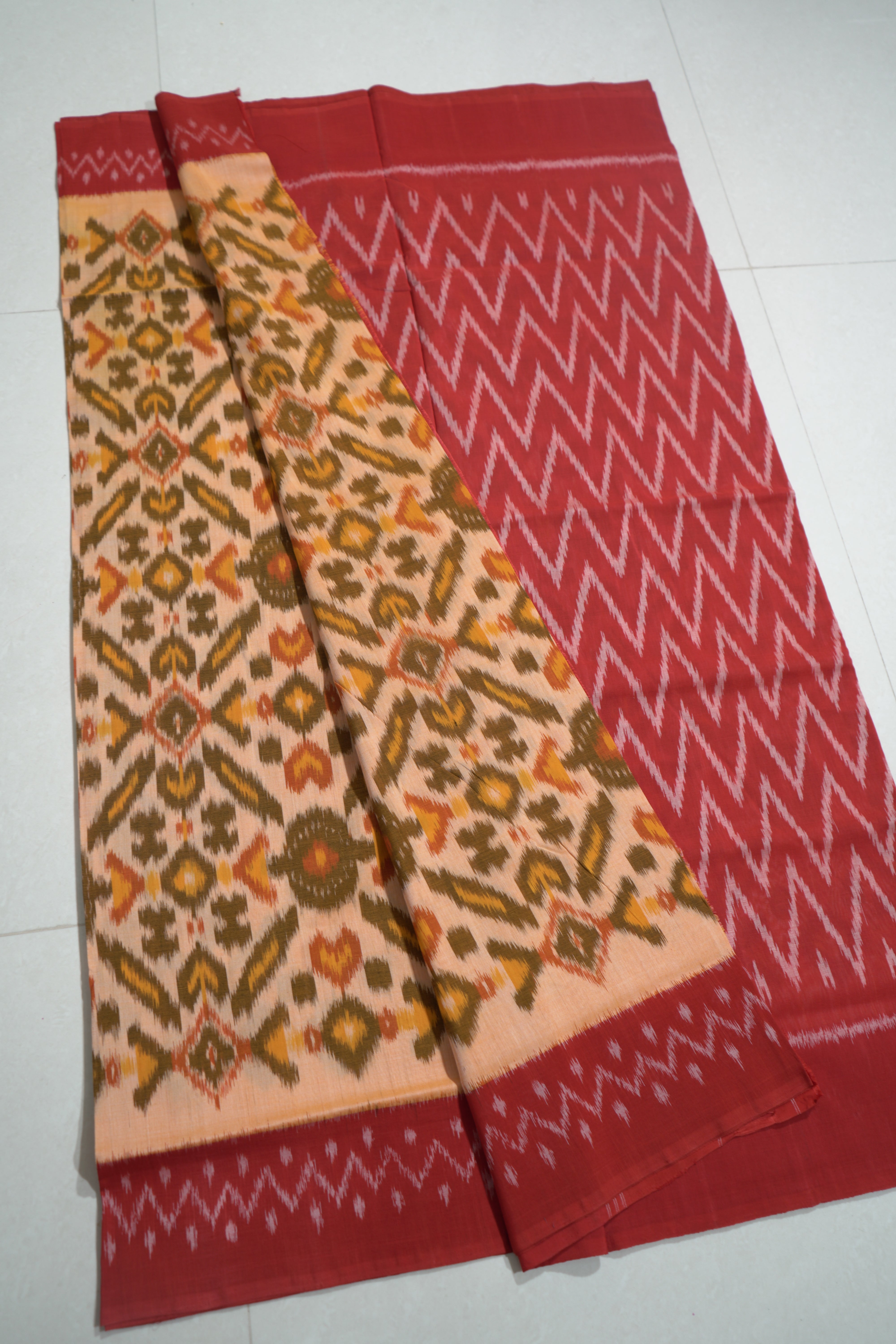 Multicolor - MERCERISED COTTON HANDLOOM POCHAMPALLY IKAT SAREE 06