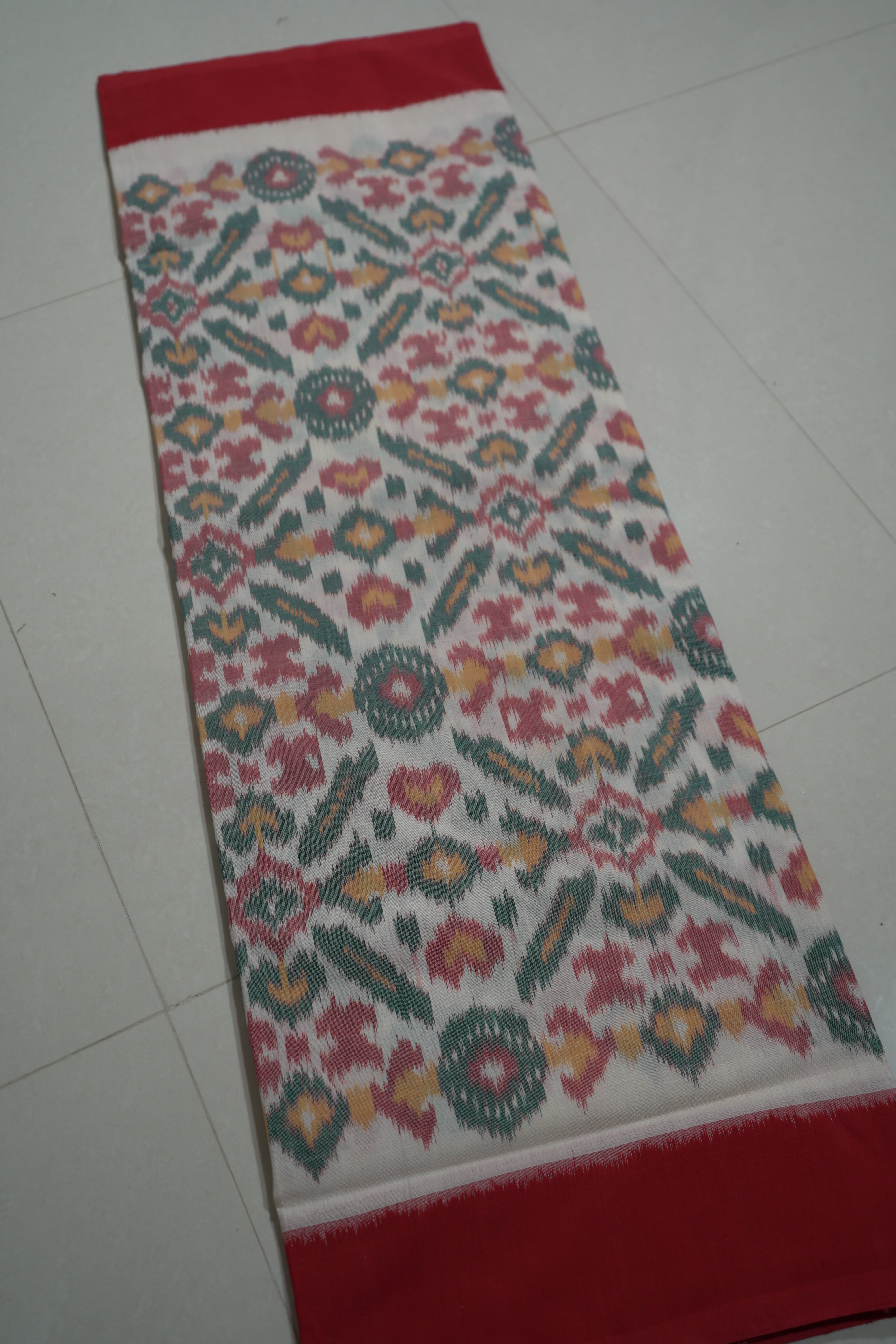 Multicolor - MERCERISED COTTON HANDLOOM POCHAMPALLY IKAT SAREE 07