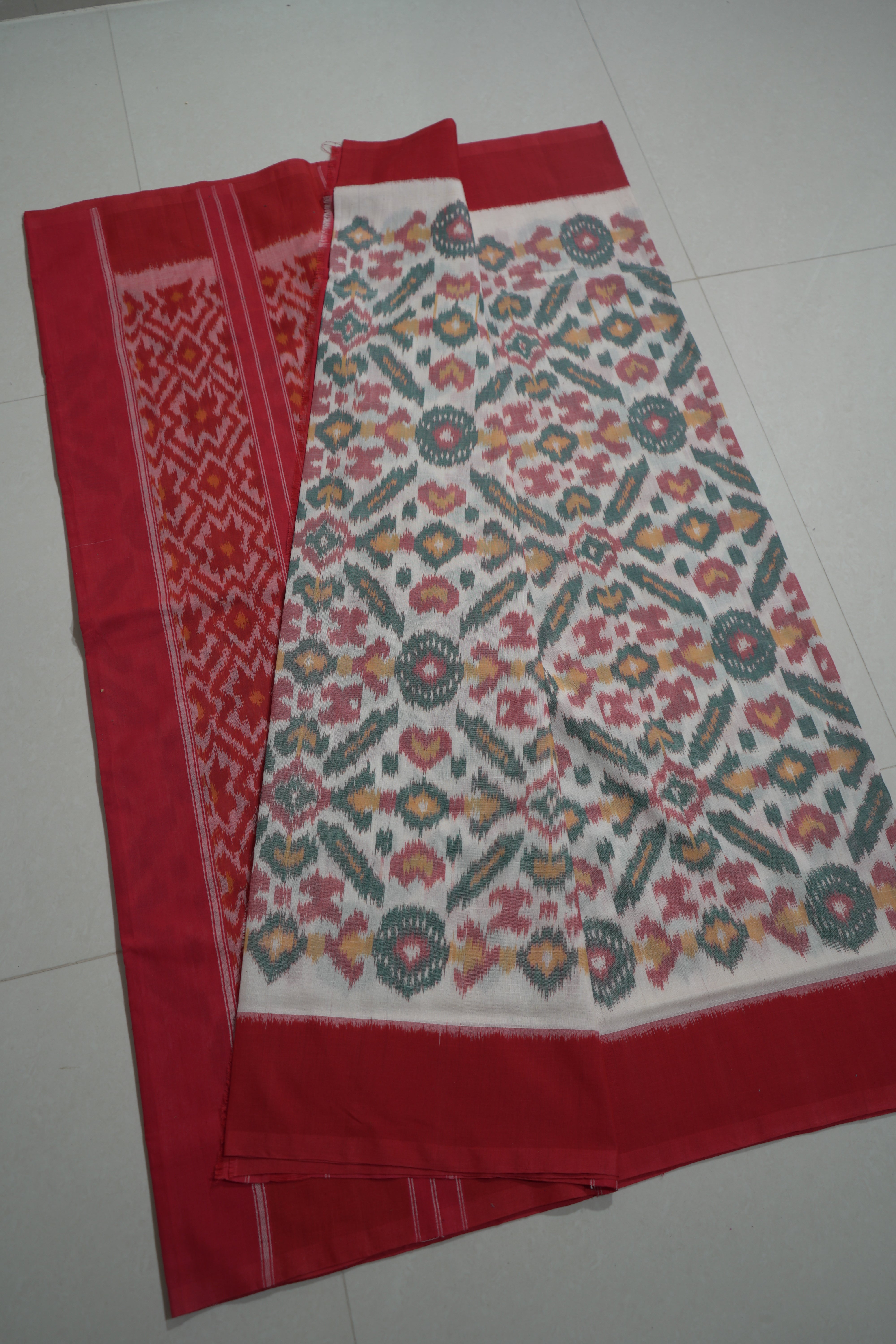 Multicolor - MERCERISED COTTON HANDLOOM POCHAMPALLY IKAT SAREE 07