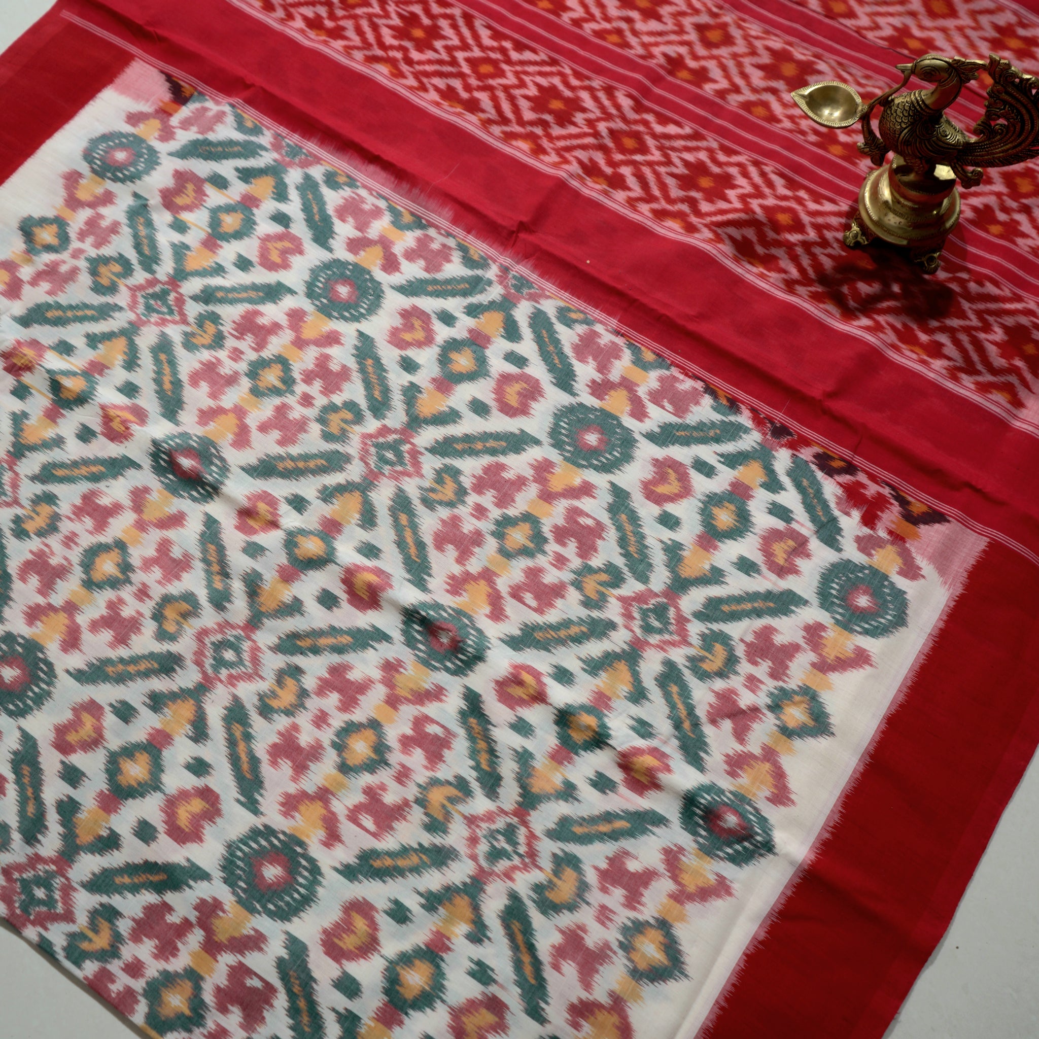 Multicolor - MERCERISED COTTON HANDLOOM POCHAMPALLY IKAT SAREE 07