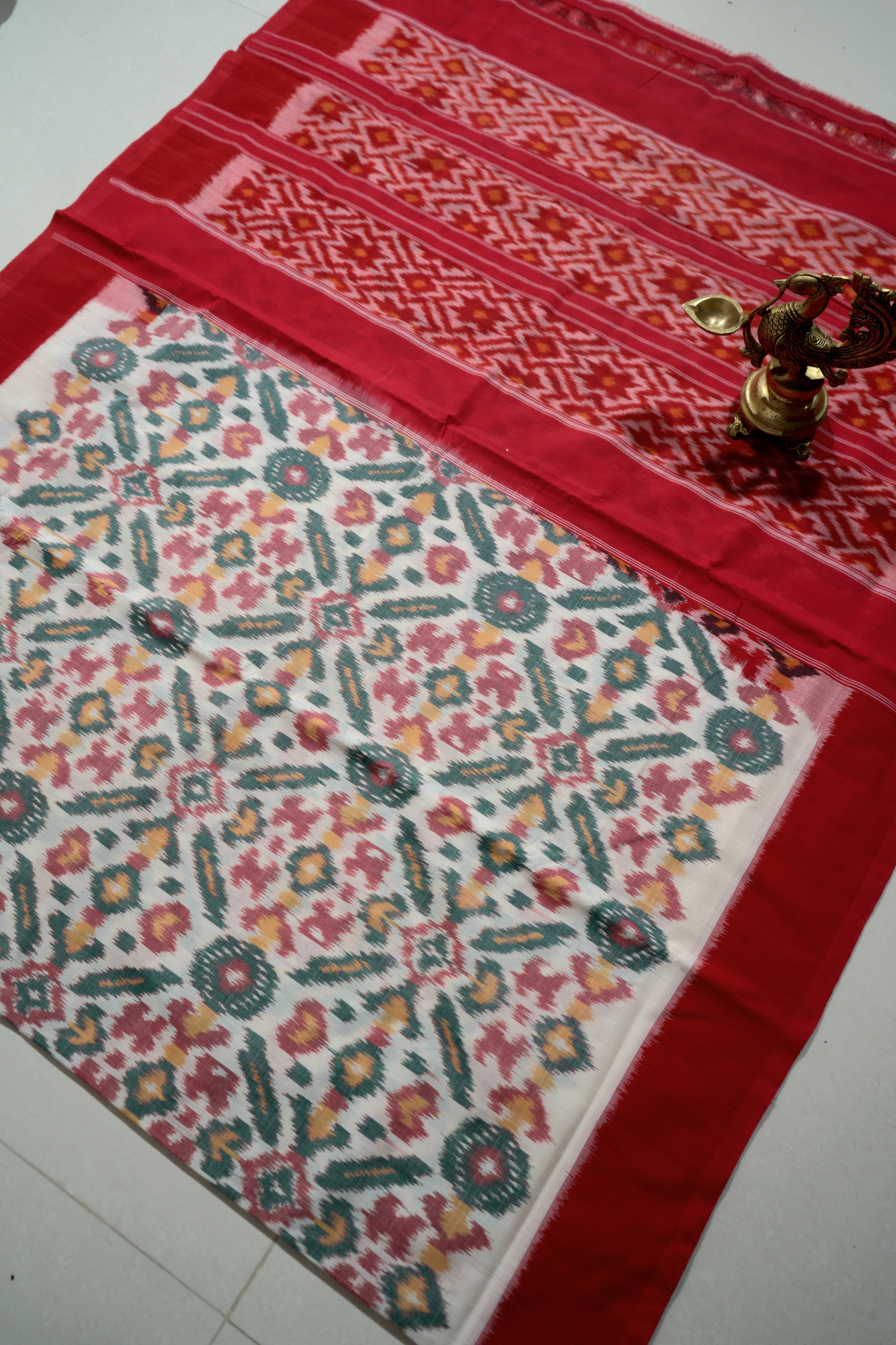 Multicolor - MERCERISED COTTON HANDLOOM POCHAMPALLY IKAT SAREE 07