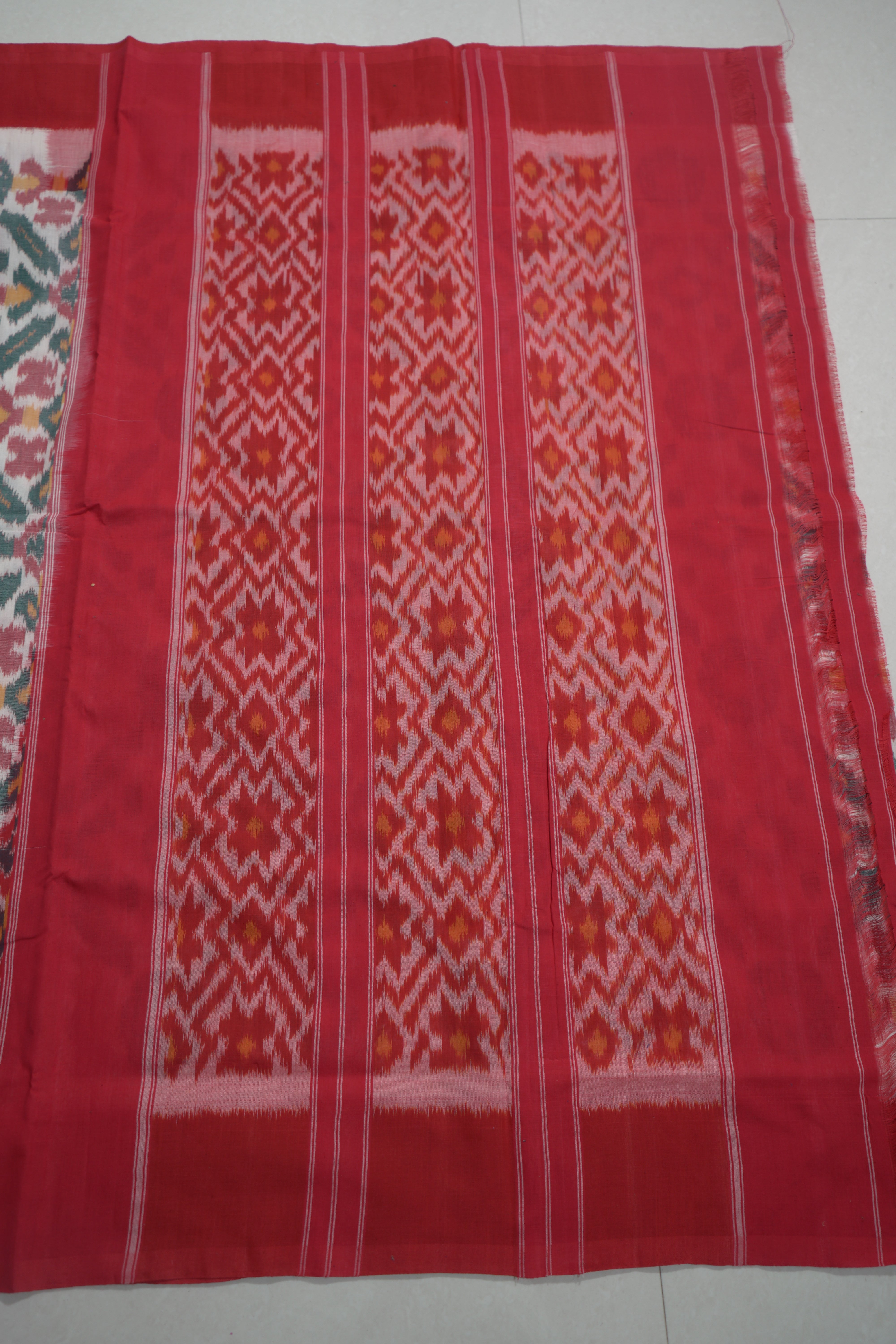 Multicolor - MERCERISED COTTON HANDLOOM POCHAMPALLY IKAT SAREE 07
