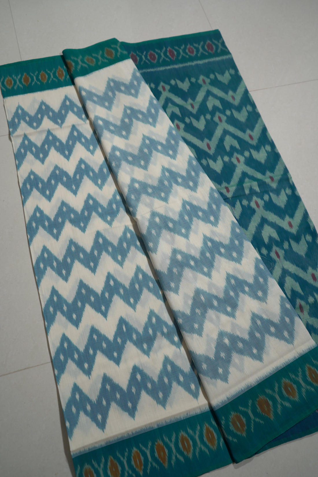 Multicolor - MERCERISED COTTON HANDLOOM POCHAMPALLY IKAT SAREE 05