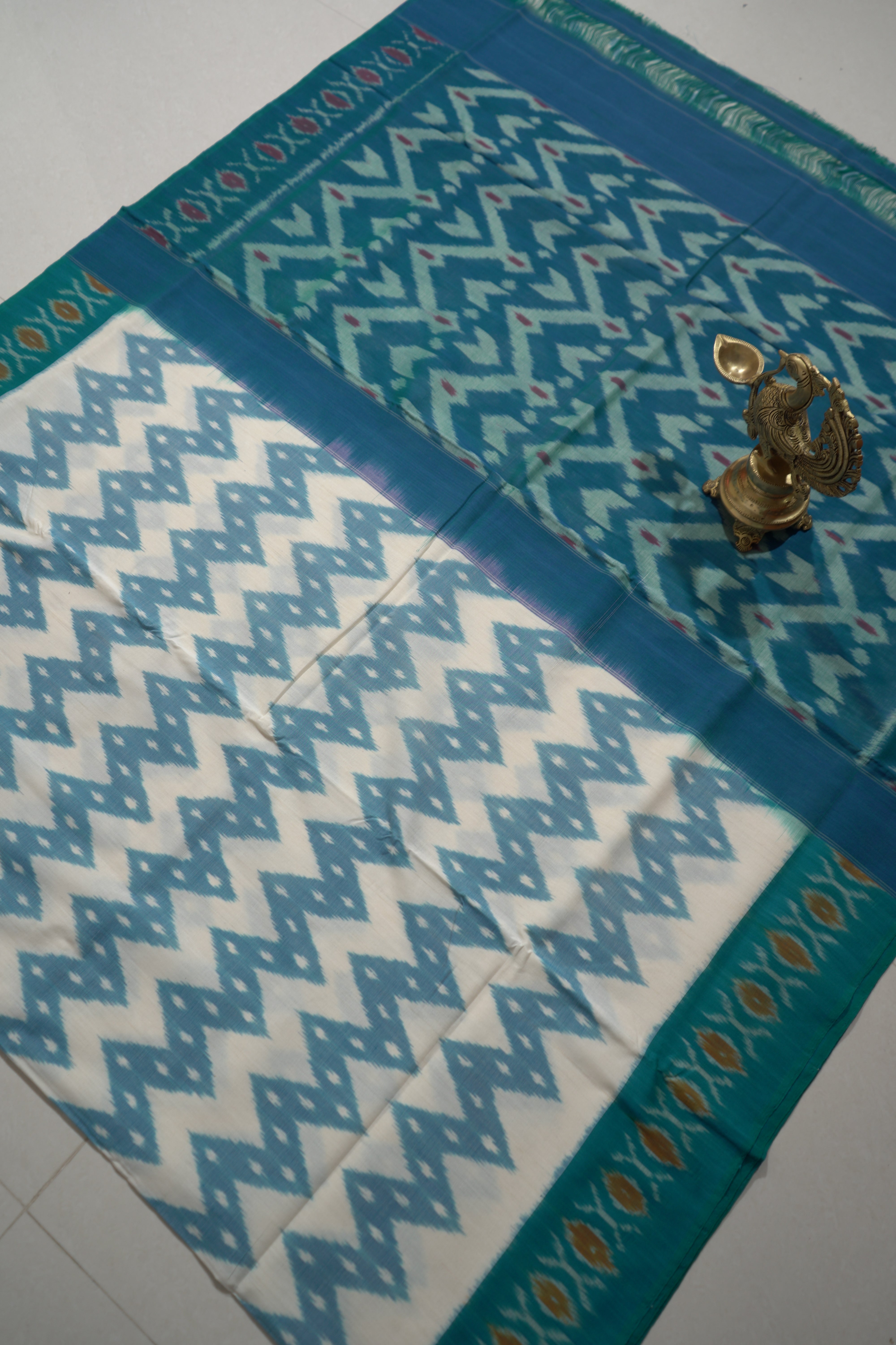 Multicolor - MERCERISED COTTON HANDLOOM POCHAMPALLY IKAT SAREE 05