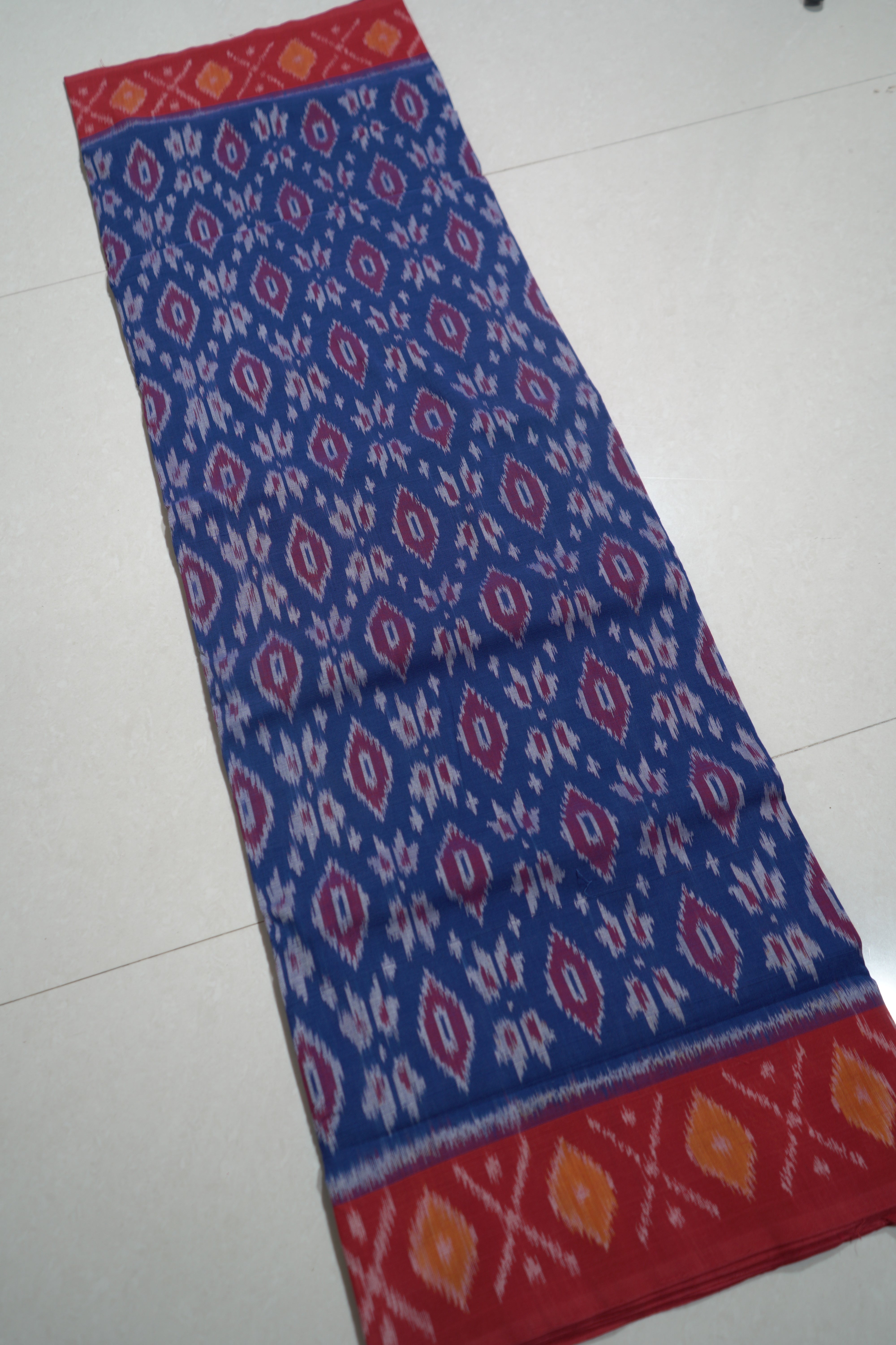 Multicolor - MERCERISED COTTON HANDLOOM POCHAMPALLY IKAT SAREE 04