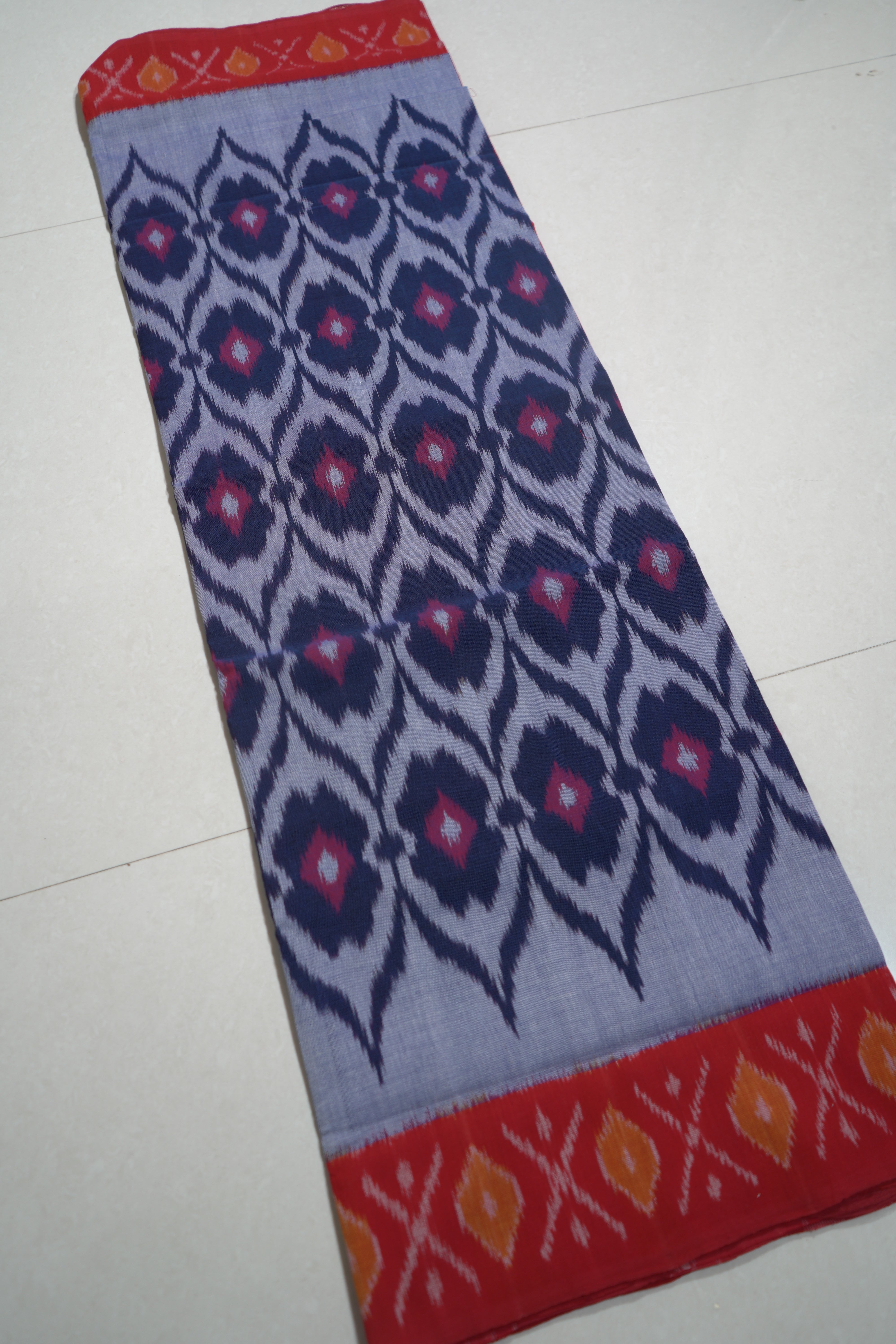 Multicolor - MERCERISED COTTON HANDLOOM POCHAMPALLY IKAT SAREE 03