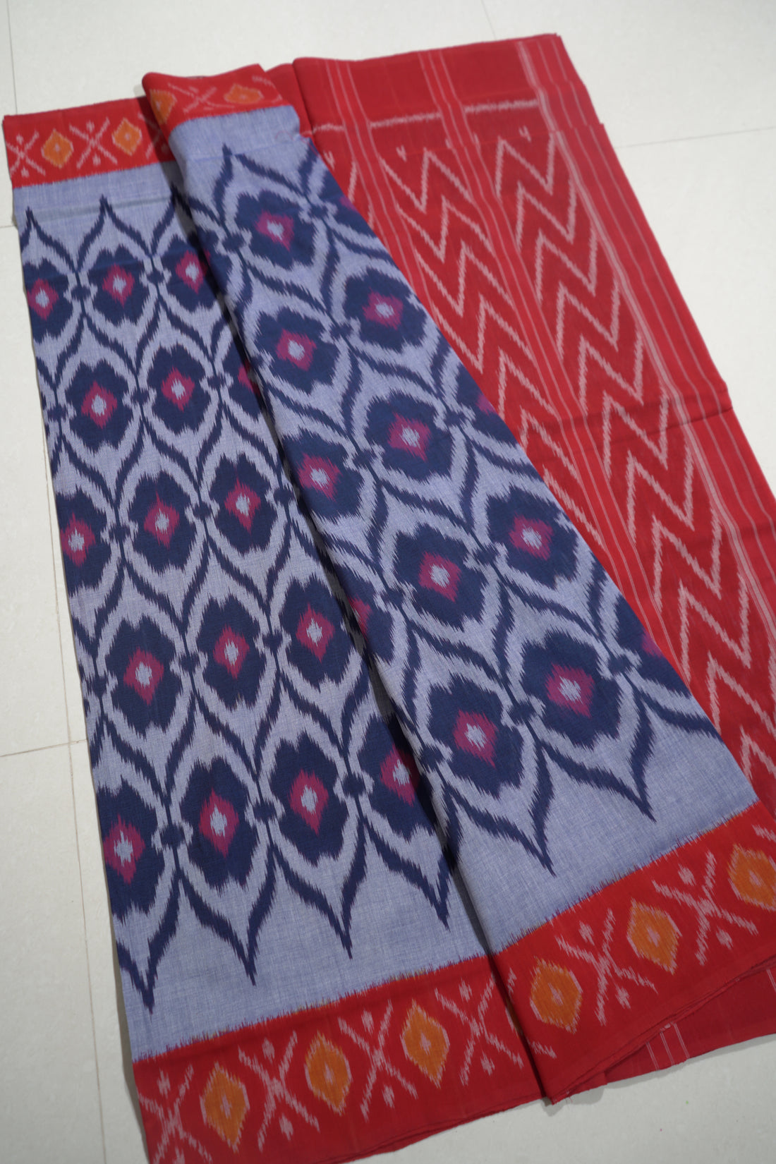 Multicolor - MERCERISED COTTON HANDLOOM POCHAMPALLY IKAT SAREE 03