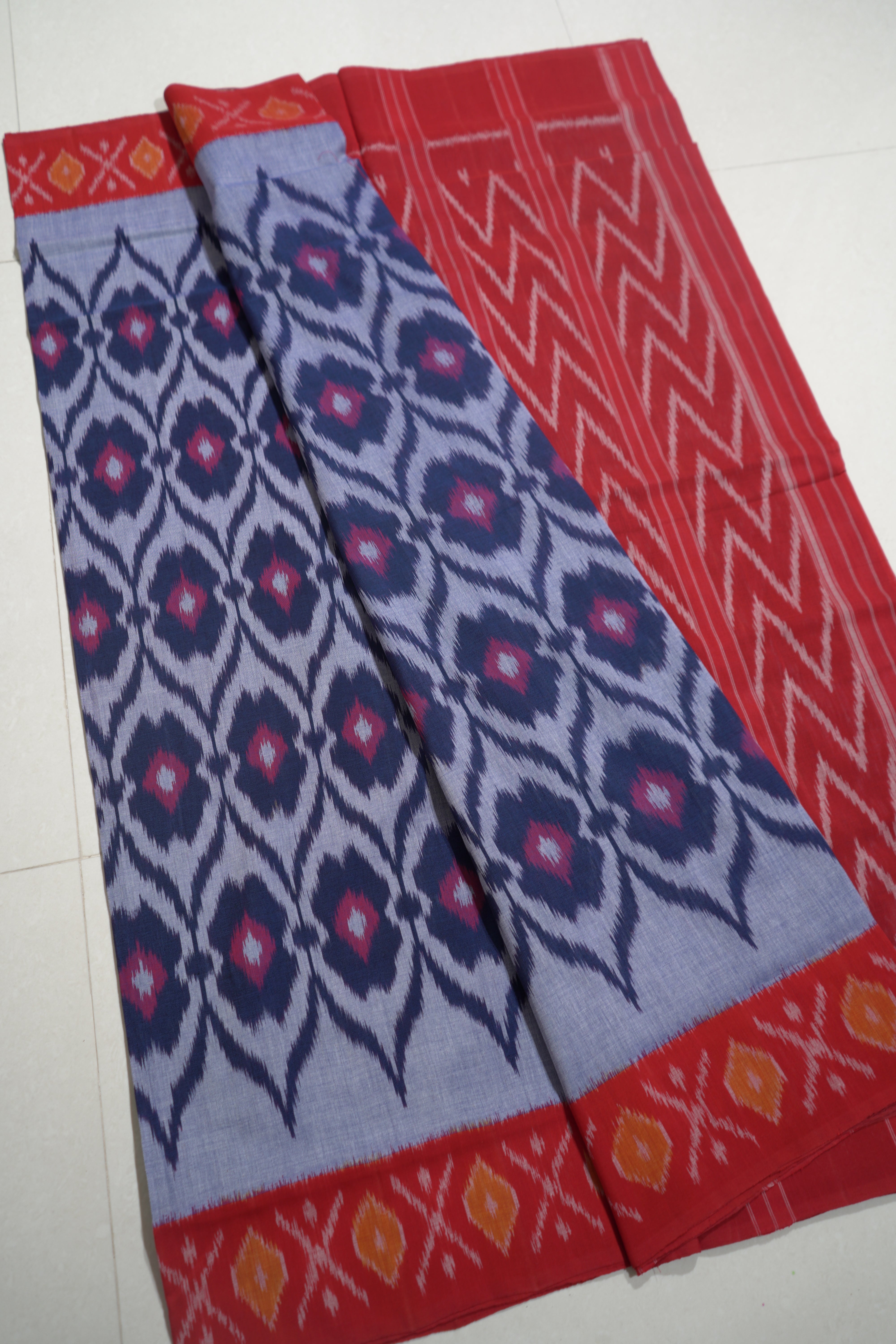 Multicolor - MERCERISED COTTON HANDLOOM POCHAMPALLY IKAT SAREE 03