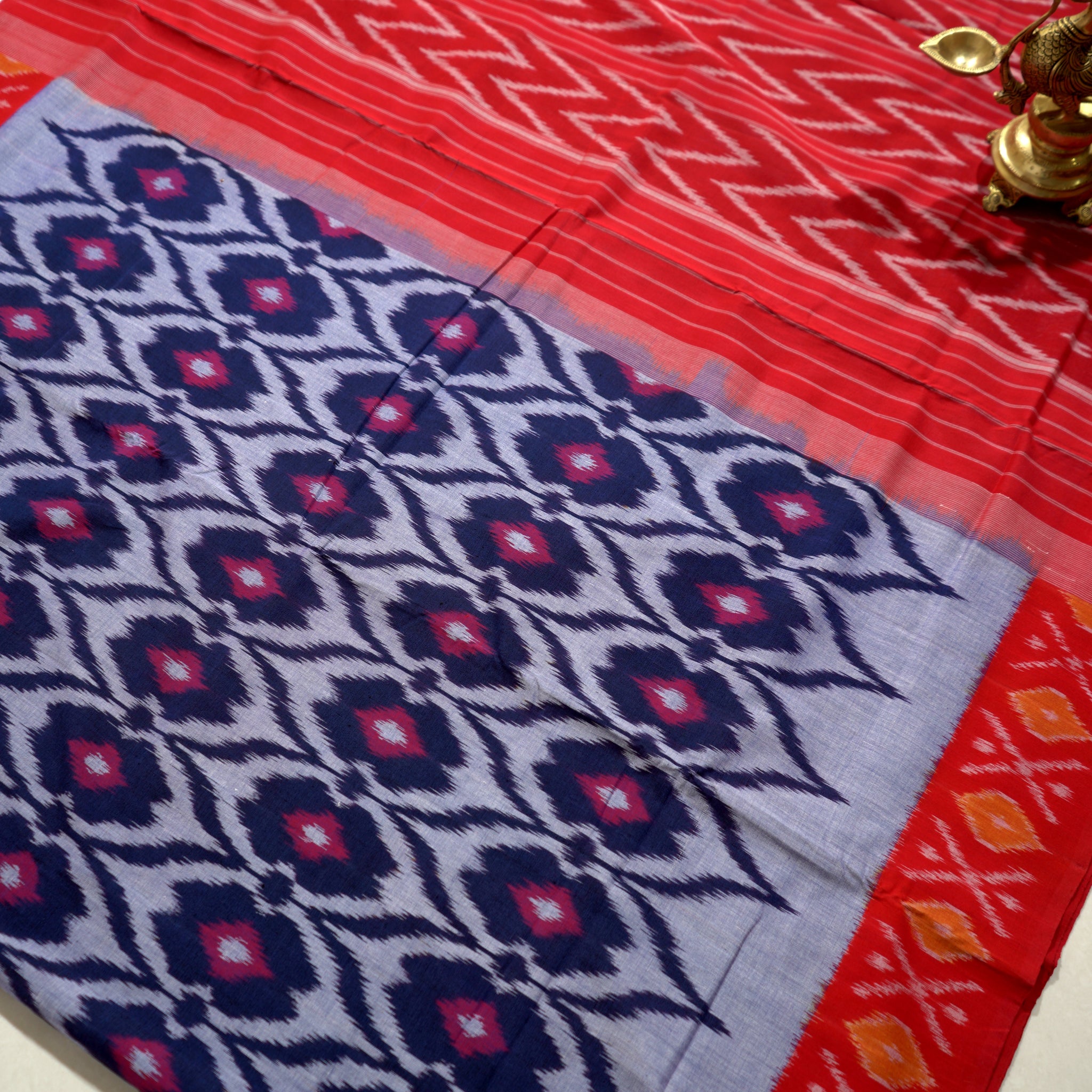 Multicolor - MERCERISED COTTON HANDLOOM POCHAMPALLY IKAT SAREE 03