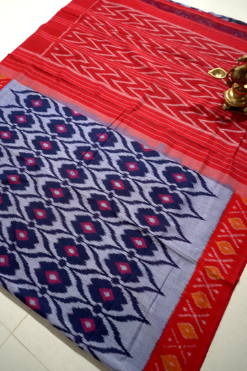 Multicolor - MERCERISED COTTON HANDLOOM POCHAMPALLY IKAT SAREE 03