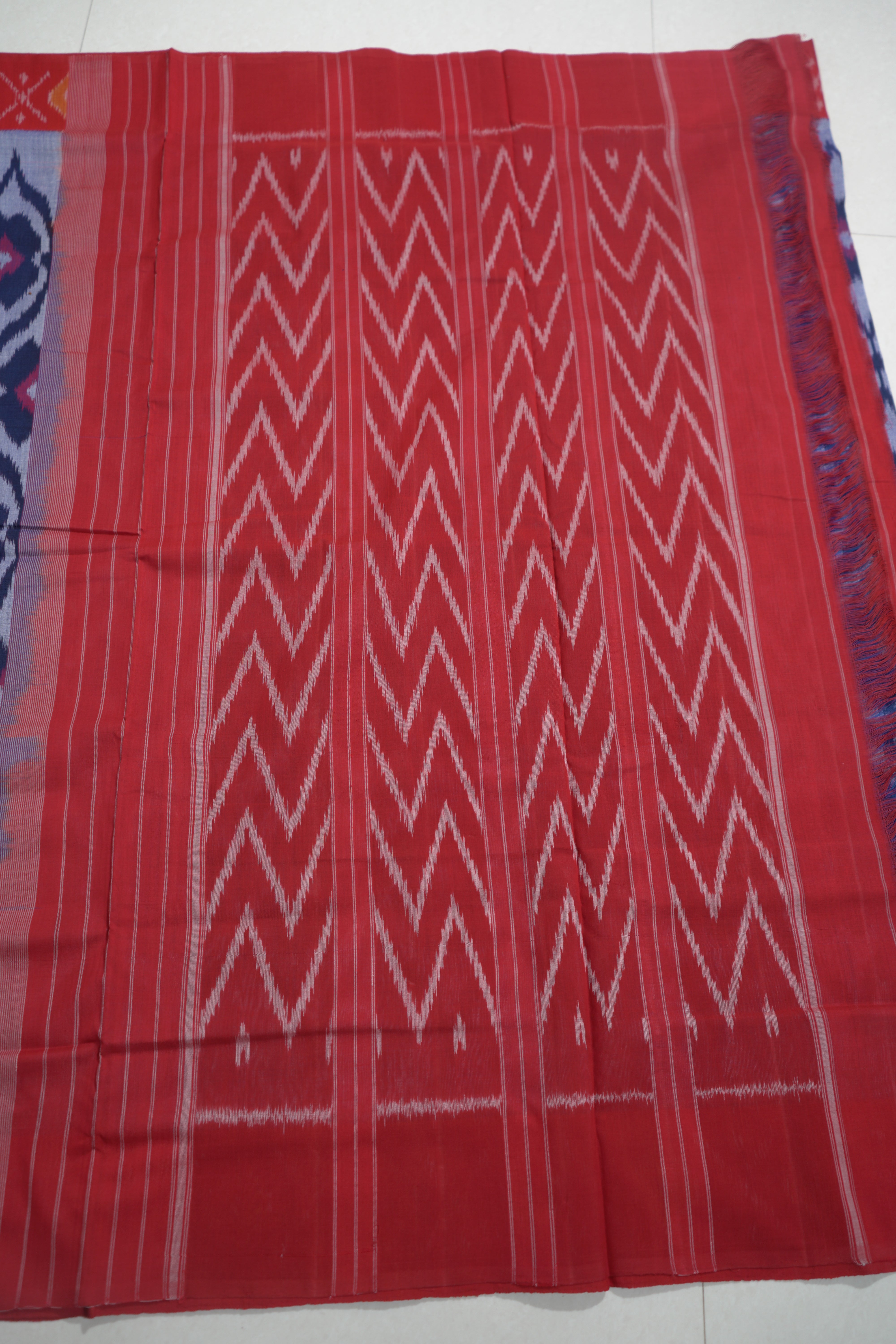 Multicolor - MERCERISED COTTON HANDLOOM POCHAMPALLY IKAT SAREE 03
