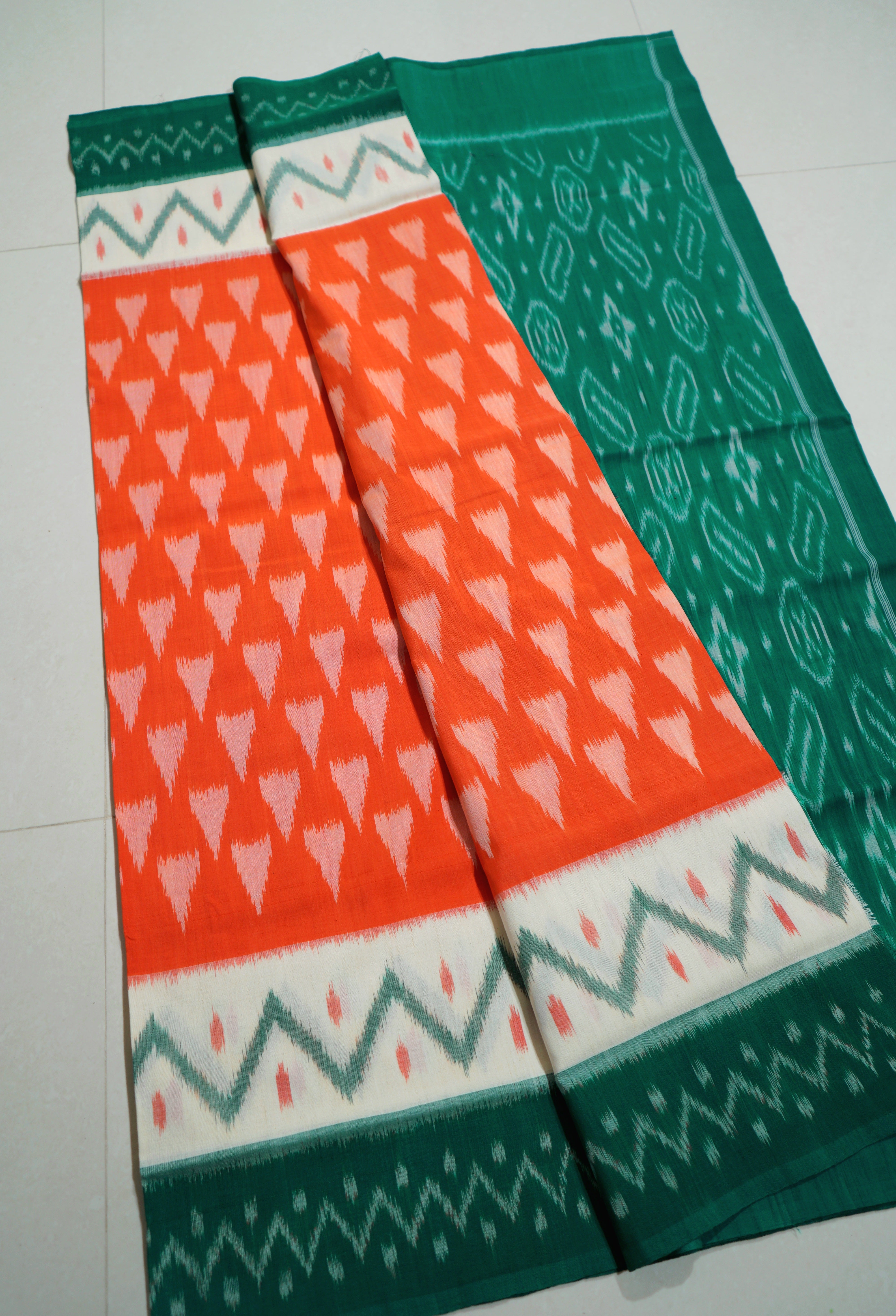 Multicolor - MERCERISED COTTON HANDLOOM POCHAMPALLY IKAT SAREE 02