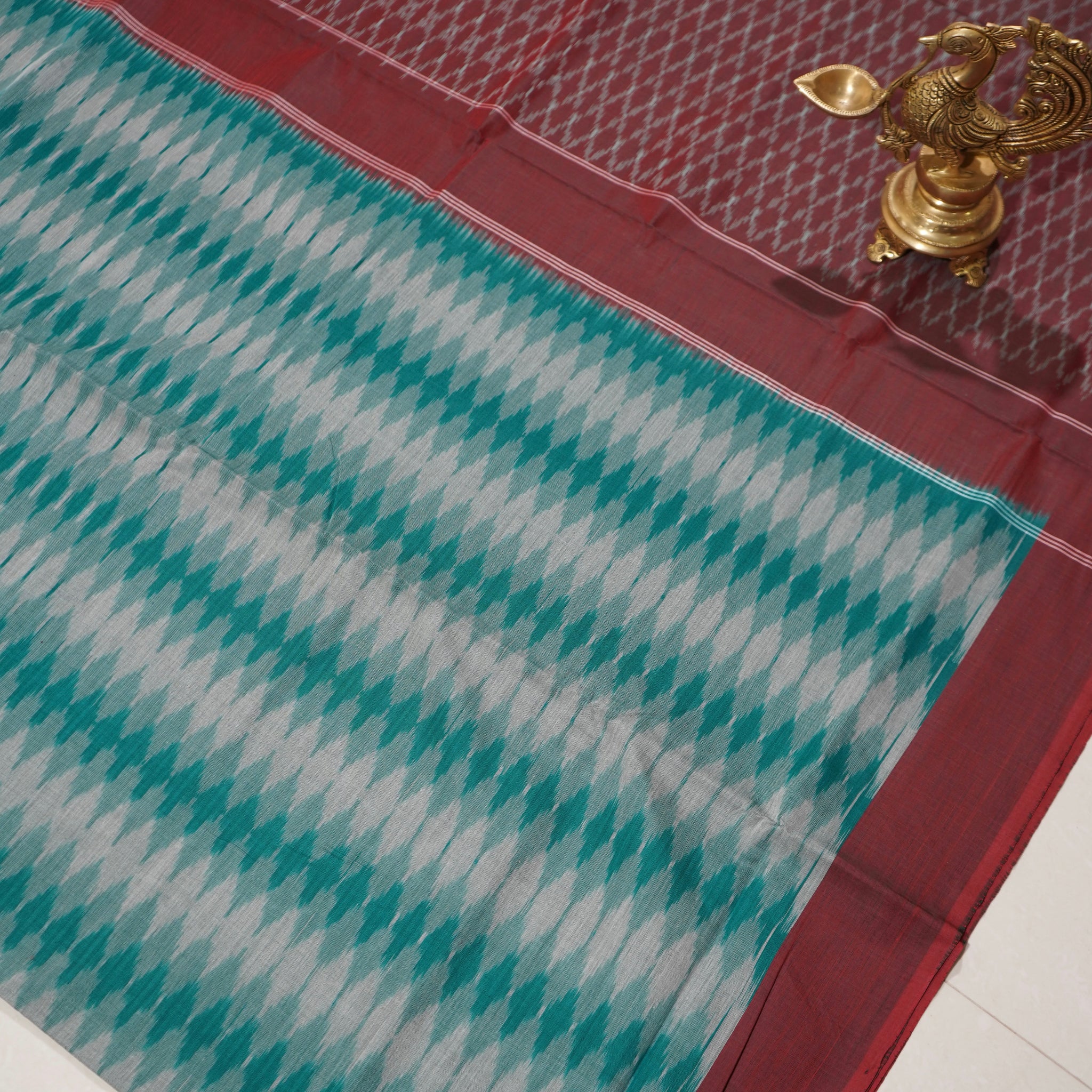 Multicolor - MERCERISED COTTON HANDLOOM POCHAMPALLY IKAT SAREE 07