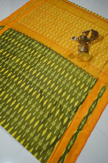 Multicolor - MERCERISED COTTON HANDLOOM POCHAMPALLY IKAT SAREE 06