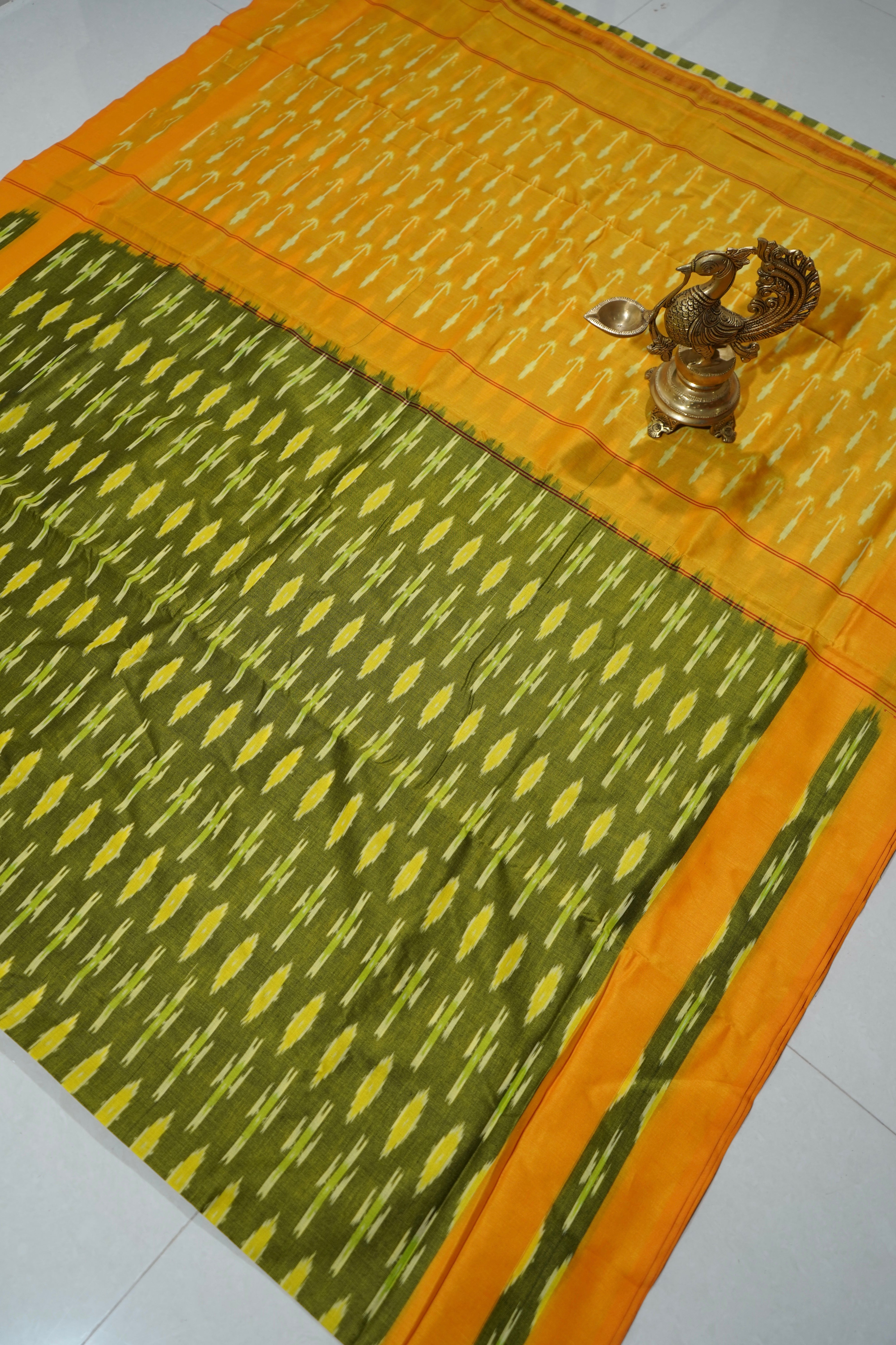 Multicolor - MERCERISED COTTON HANDLOOM POCHAMPALLY IKAT SAREE 06