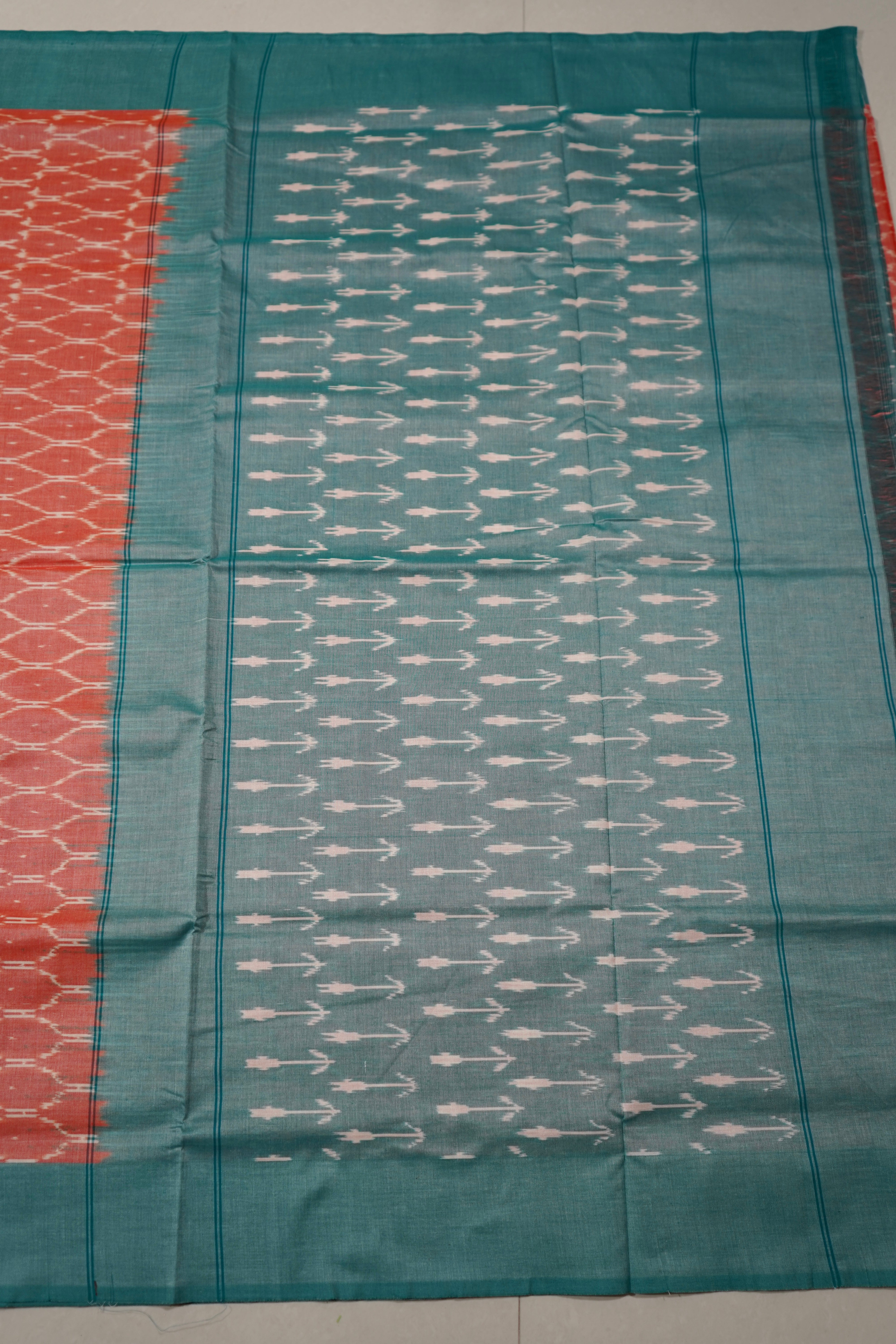 Multicolor - MERCERISED COTTON HANDLOOM POCHAMPALLY IKAT SAREE 09