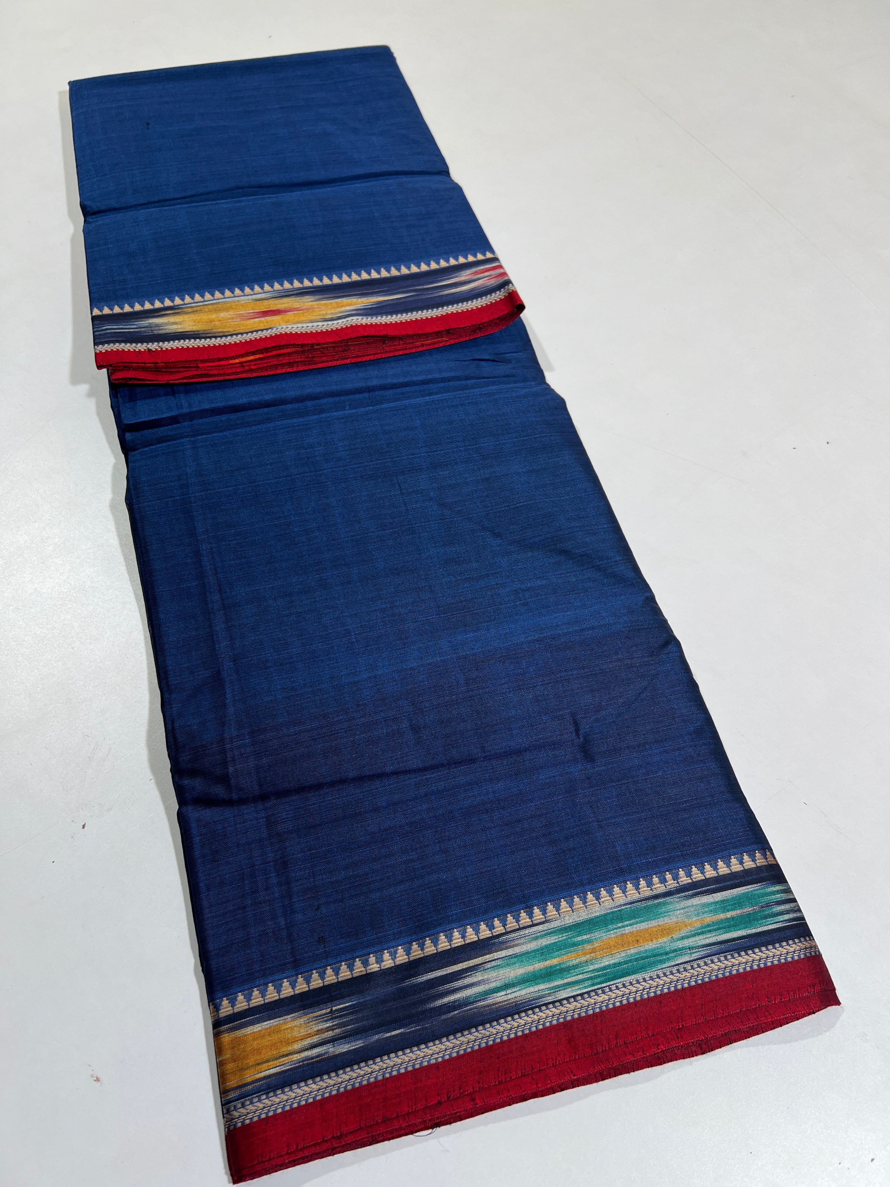 BLUE - NARAYANPETA COTTON  SAREE WITH TRADITIONAL BORDER 20