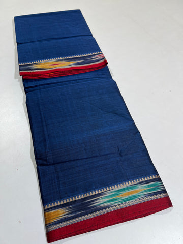 BLUE - NARAYANPETA COTTON  SAREE WITH TRADITIONAL BORDER 20