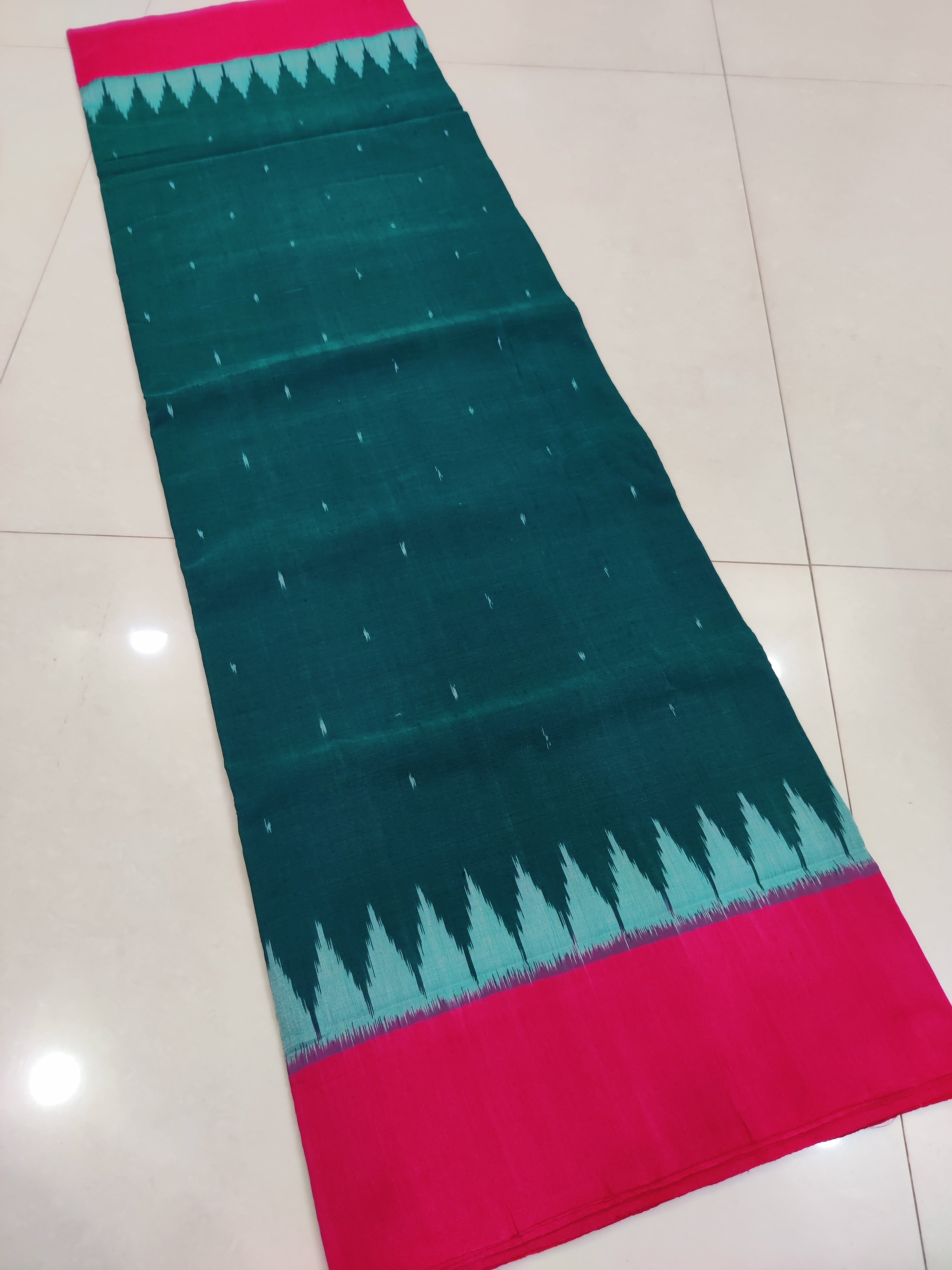 PINK- MERCERISED PURE COTTON HANDLOOM POCHAMPALLY IKAT SAREE 108