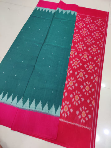 PINK- MERCERISED PURE COTTON HANDLOOM POCHAMPALLY IKAT SAREE 108