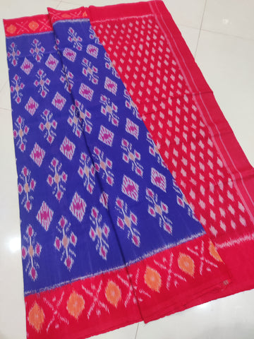 RED- MERCERISED PURE COTTON HANDLOOM POCHAMPALLY IKAT SAREE 109