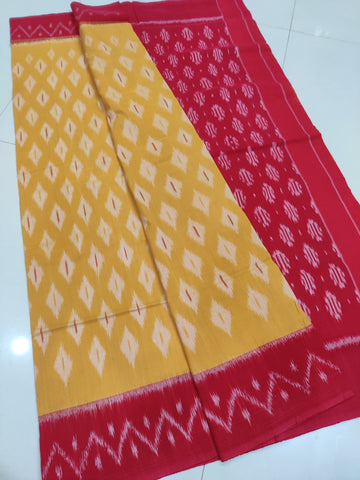 RED- MERCERISED PURE COTTON HANDLOOM POCHAMPALLY IKAT SAREE 77
