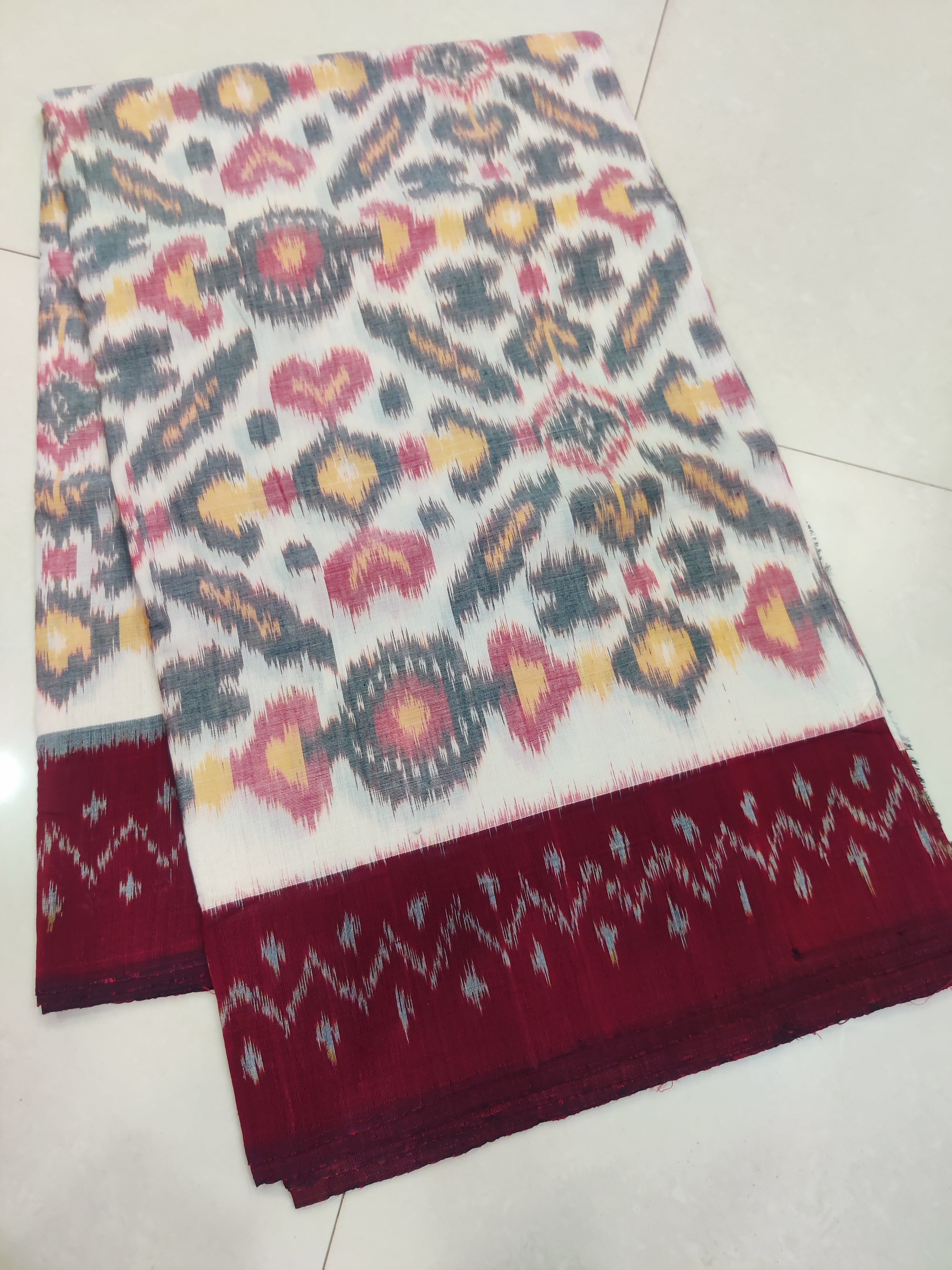 GREEN- MERCERISED PURE COTTON HANDLOOM POCHAMPALLY IKAT SAREE 88