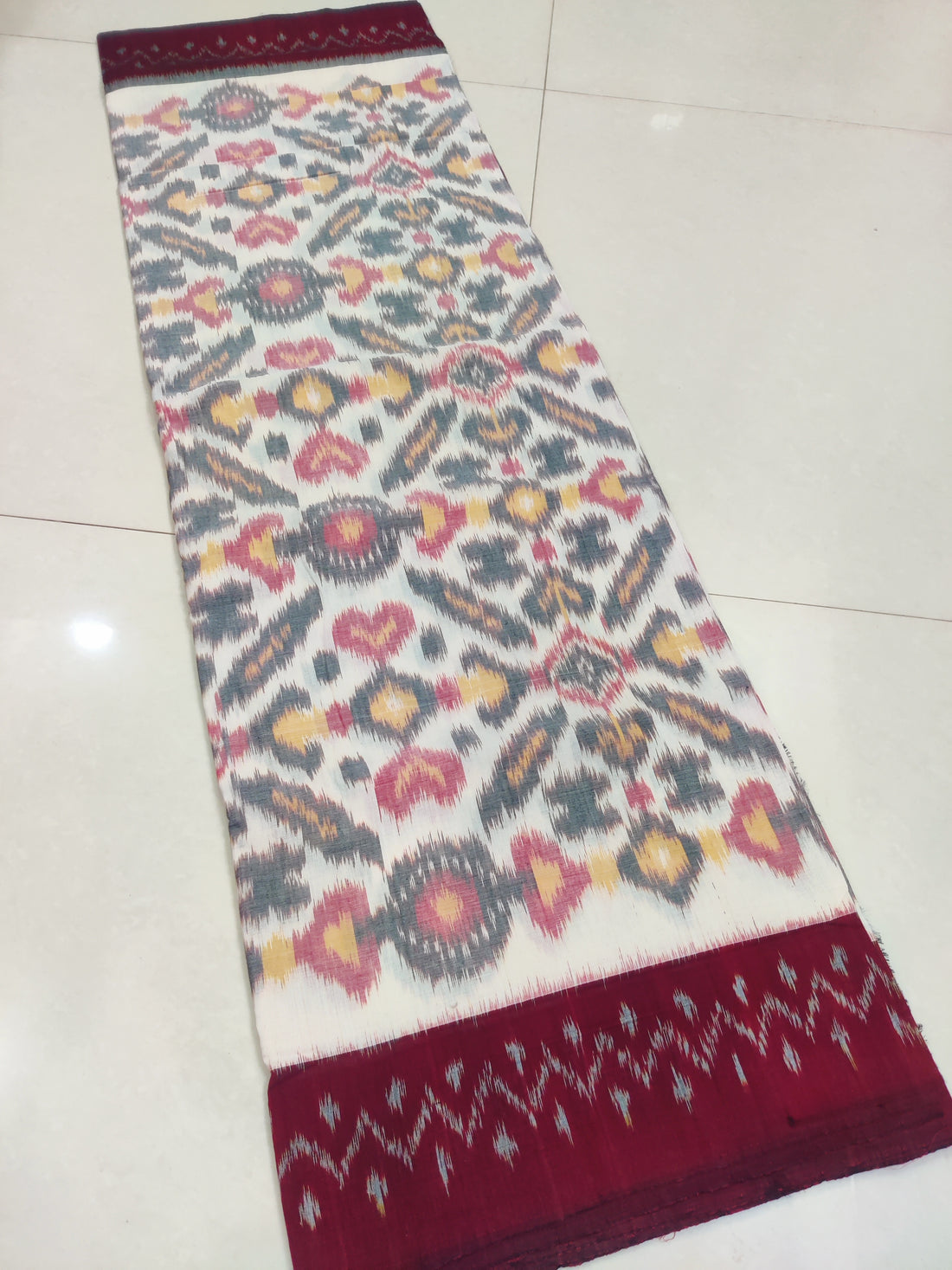 GREEN- MERCERISED PURE COTTON HANDLOOM POCHAMPALLY IKAT SAREE 88