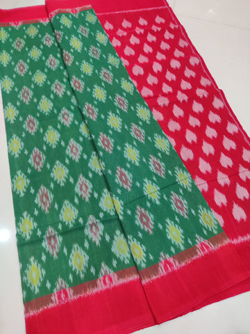 RED- MERCERISED PURE COTTON HANDLOOM POCHAMPALLY IKAT SAREE 100