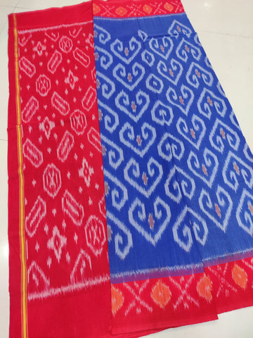 RED- MERCERISED PURE COTTON HANDLOOM POCHAMPALLY IKAT SAREE 102