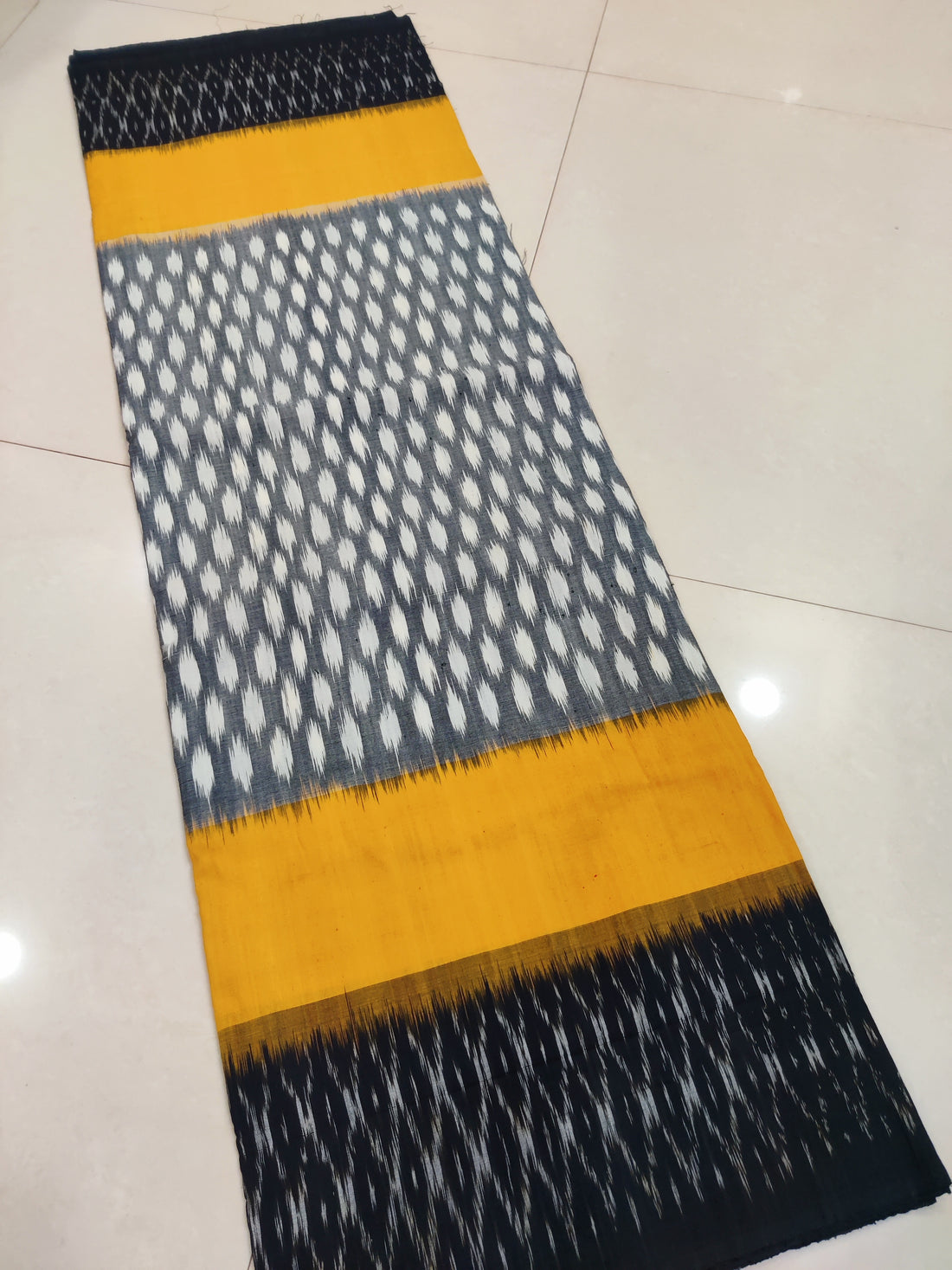 Black - MERCERISED PURE COTTON HANDLOOM POCHAMPALLY IKAT SAREE 57