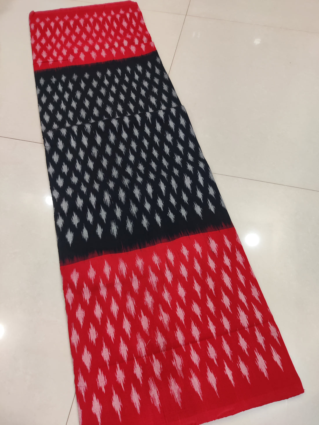 Red - MERCERISED PURE COTTON HANDLOOM POCHAMPALLY IKAT SAREE 58