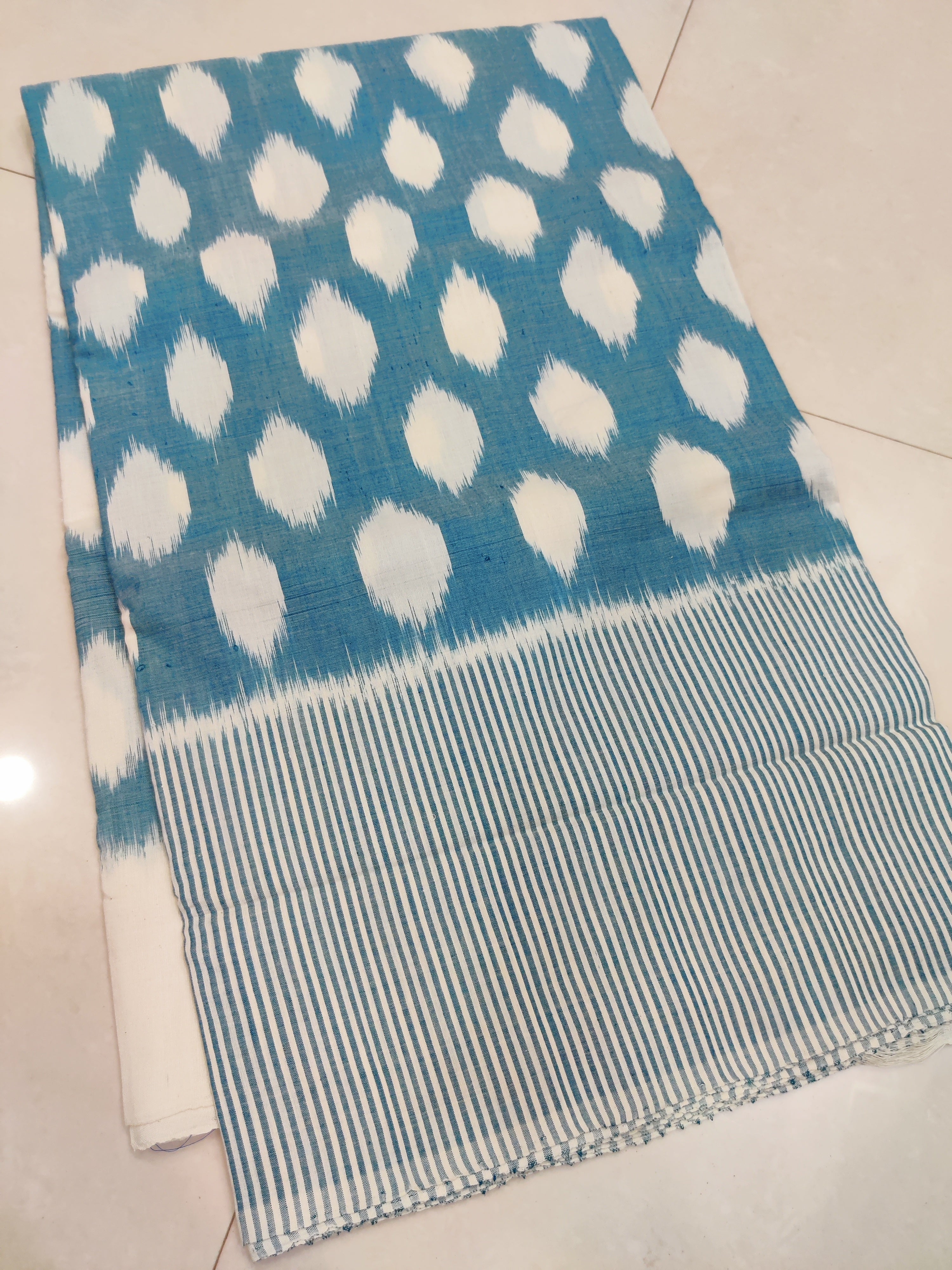 White - MERCERISED PURE COTTON HANDLOOM POCHAMPALLY IKAT SAREE 59