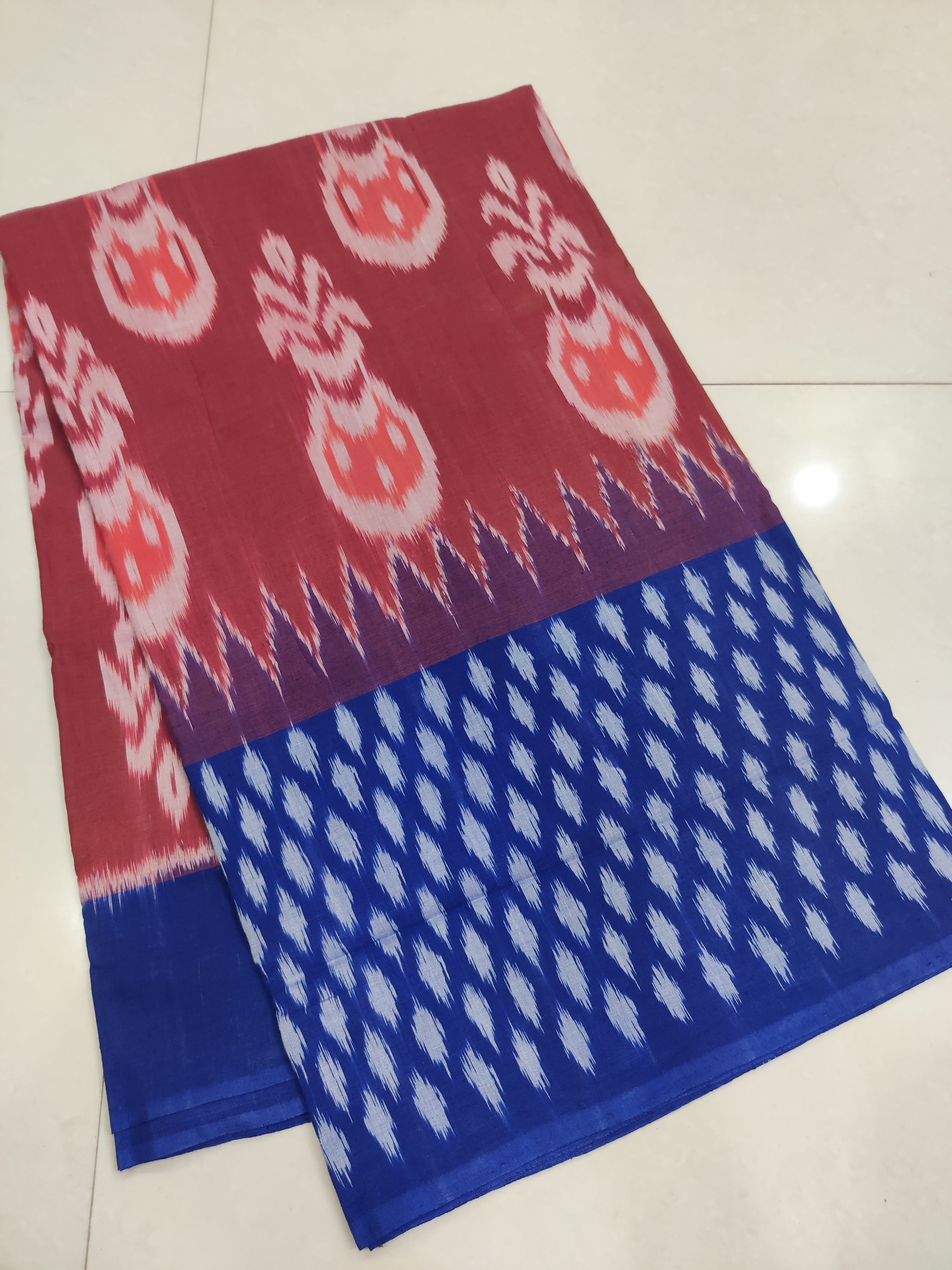 BLEE - MERCERISED PURE COTTON HANDLOOM POCHAMPALLY IKAT SAREE 21