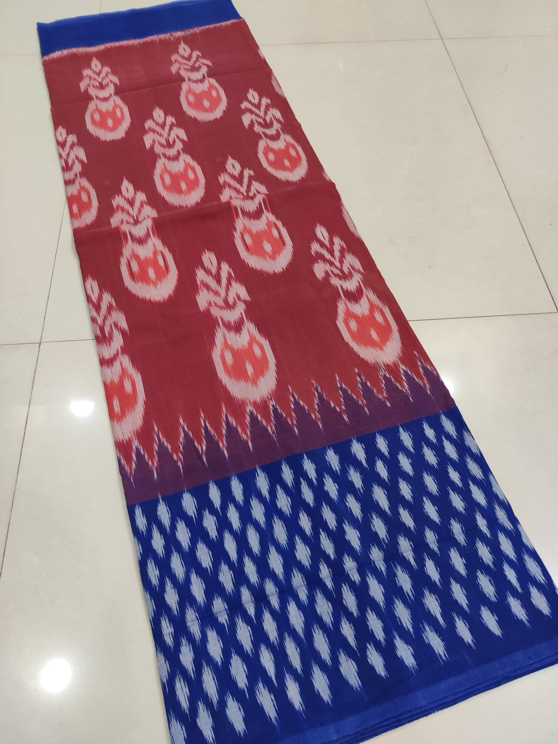 BLEE - MERCERISED PURE COTTON HANDLOOM POCHAMPALLY IKAT SAREE 21