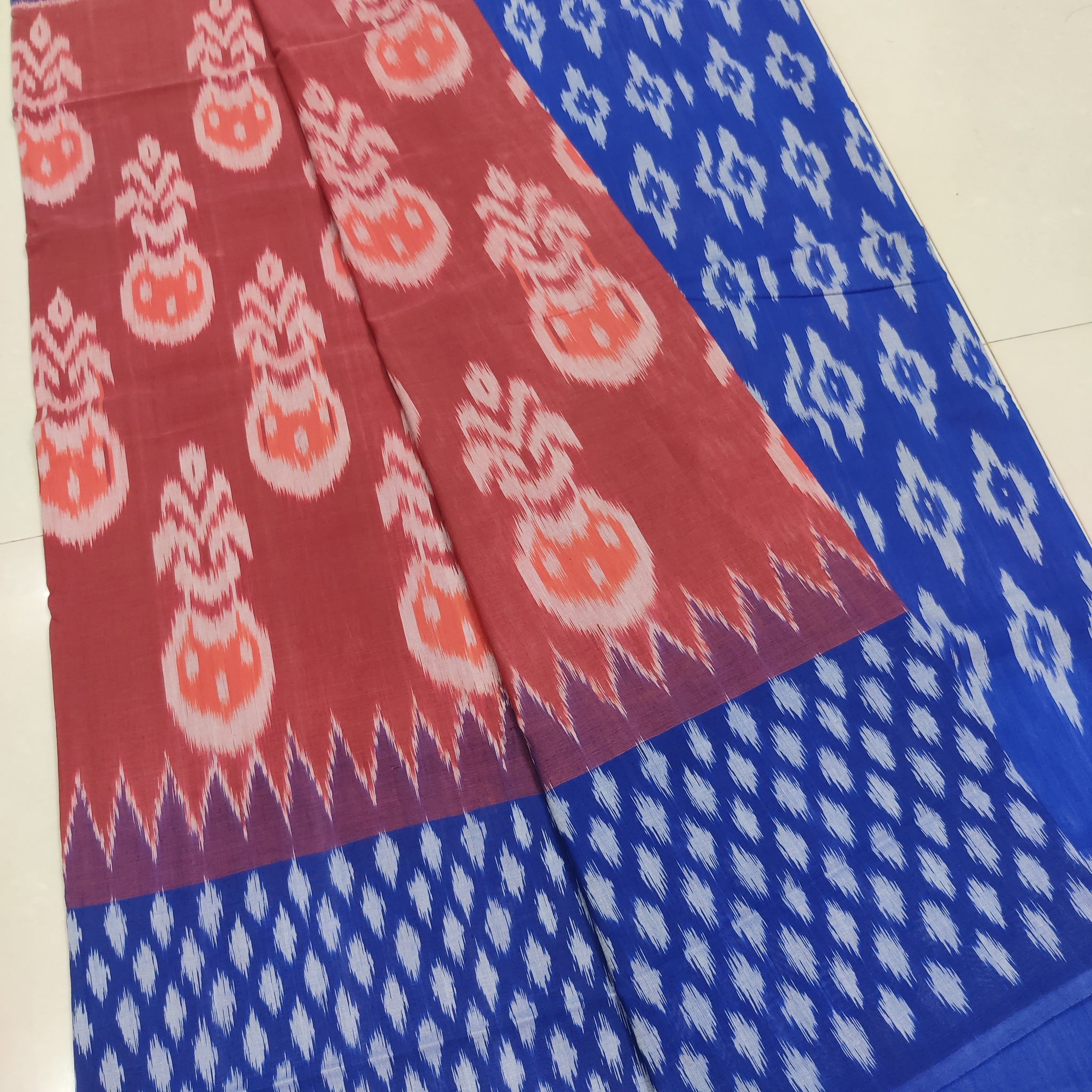 BLEE - MERCERISED PURE COTTON HANDLOOM POCHAMPALLY IKAT SAREE 21