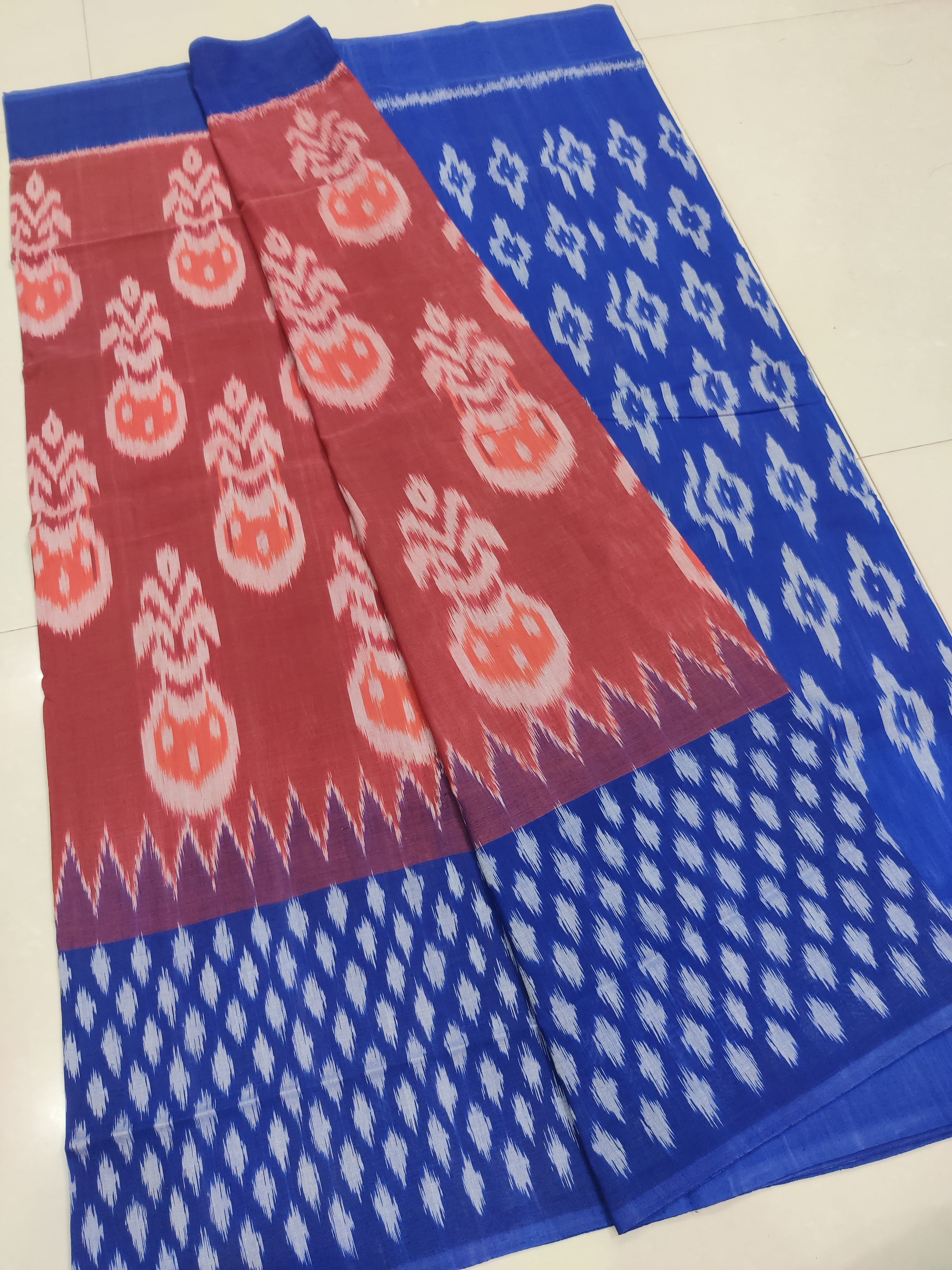 BLEE - MERCERISED PURE COTTON HANDLOOM POCHAMPALLY IKAT SAREE 21