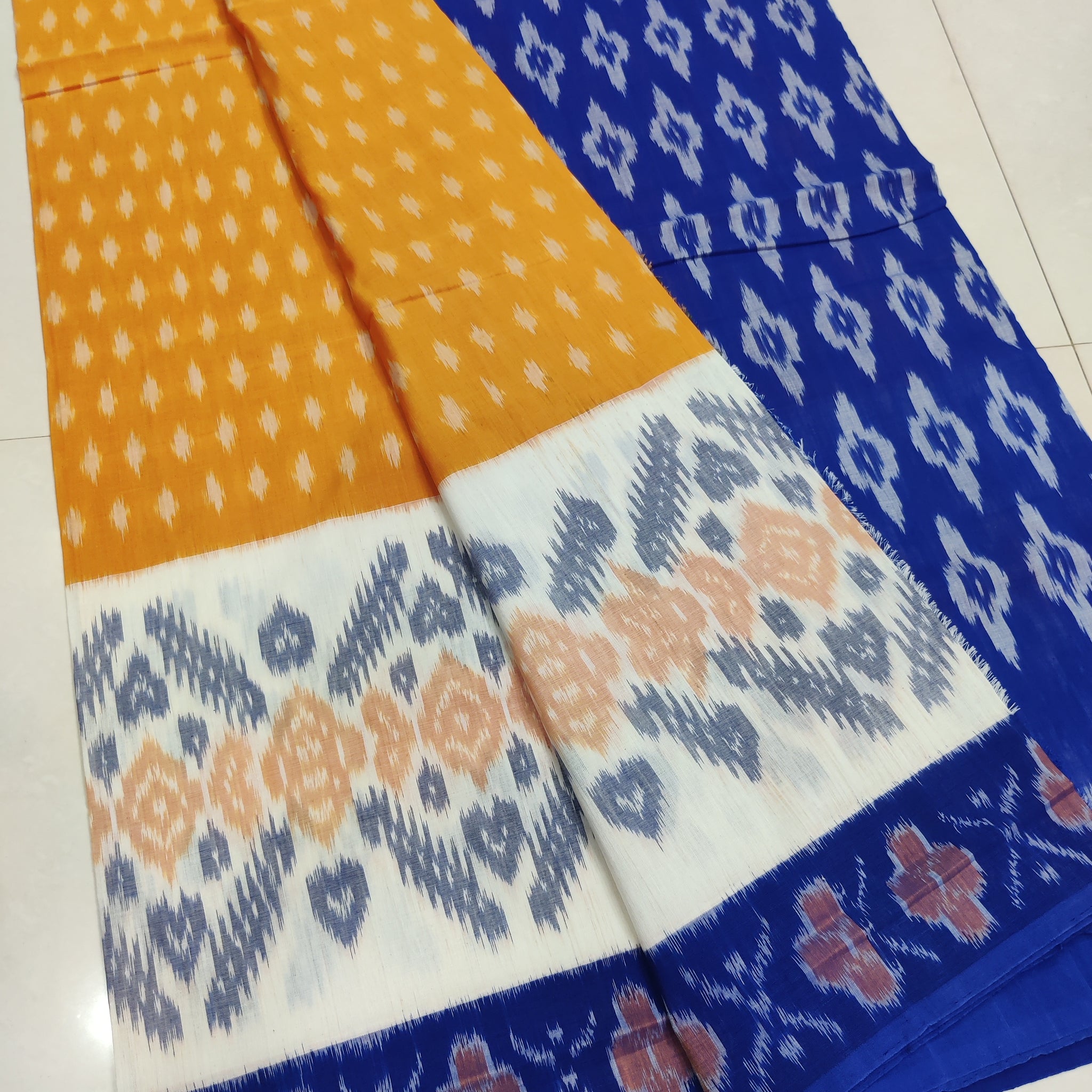 Red - MERCERISED PURE COTTON HANDLOOM POCHAMPALLY IKAT SAREE 22