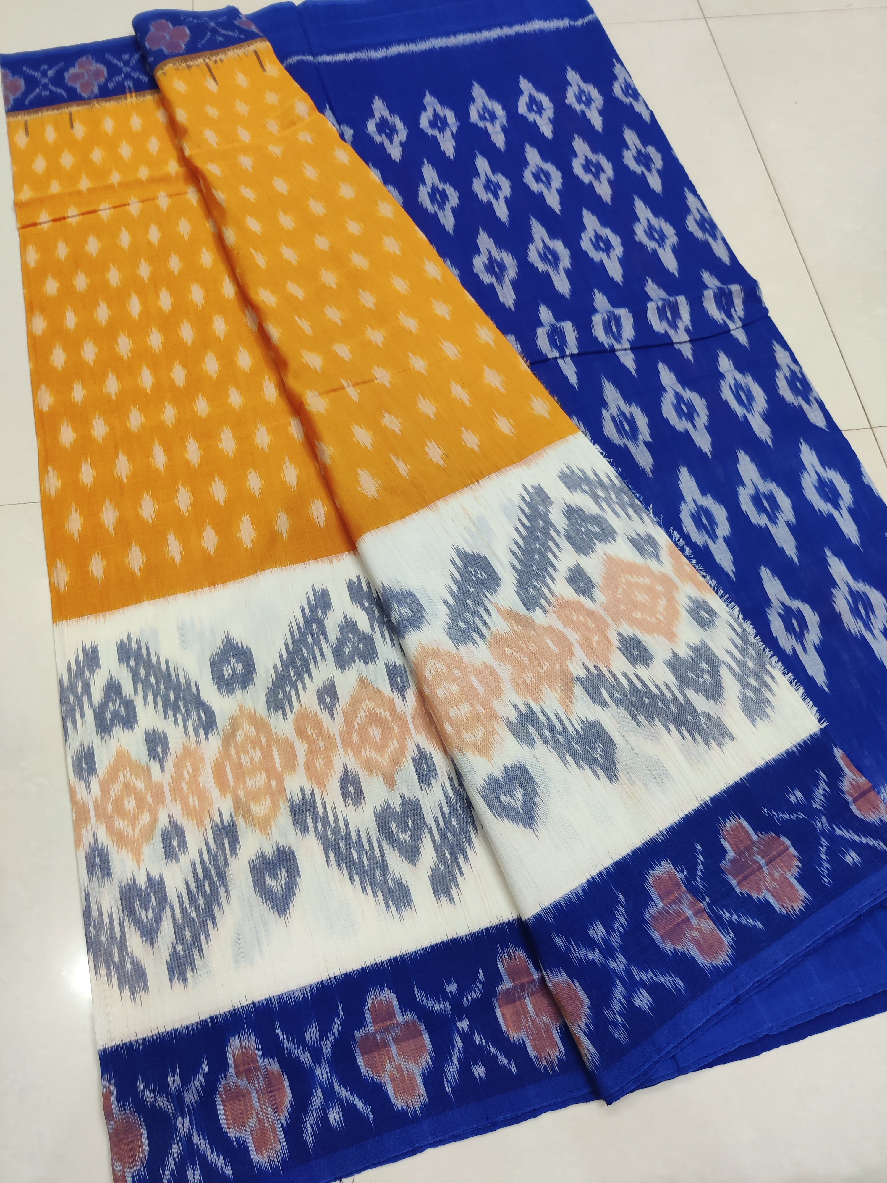 Red - MERCERISED PURE COTTON HANDLOOM POCHAMPALLY IKAT SAREE 22