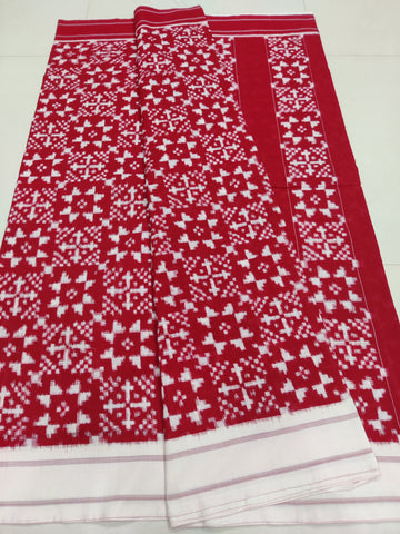 Premium Telia Rumal Double Ikat Saree – Handwoven Pochampally Cotton 02