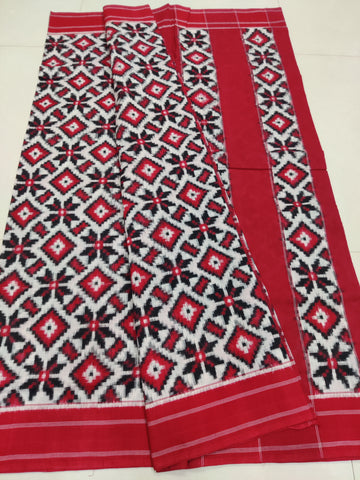 Premium Telia Rumal Double Ikat Saree – Handwoven Pochampally Cotton 04