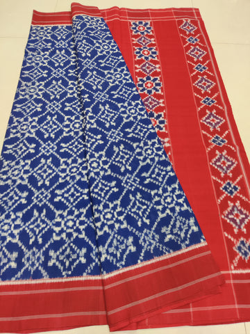 Premium Telia Rumal Double Ikat Saree – Handwoven Pochampally Cotton 07