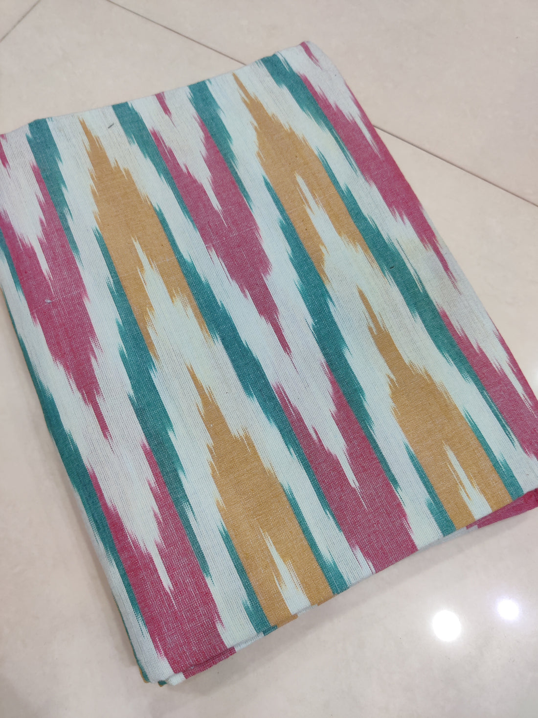 Multicolor - Premium Handloom Cotton Ikat Double Bedsheet (King Size 108 x 90 in) 05