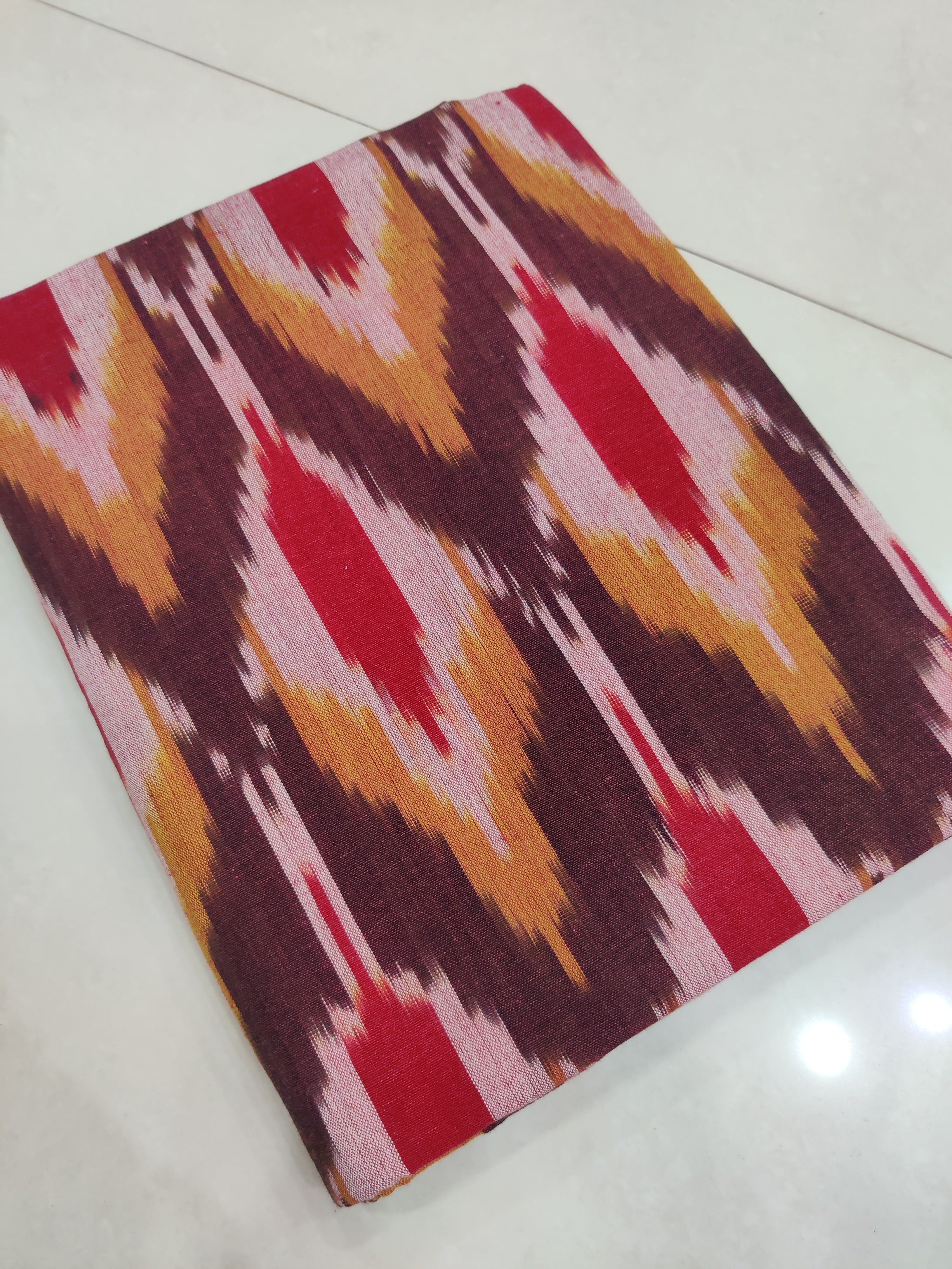 Multicolor - Premium Handloom Cotton Ikat Double Bedsheet (King Size 108 x 90 in) 06