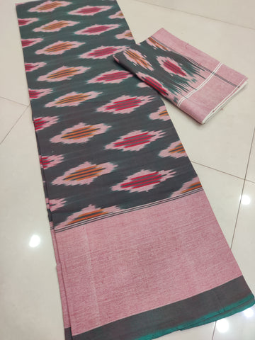 Multicolor - Premium Handloom Cotton Ikat Double Bedsheet (King Size 108 x 90 in) 09